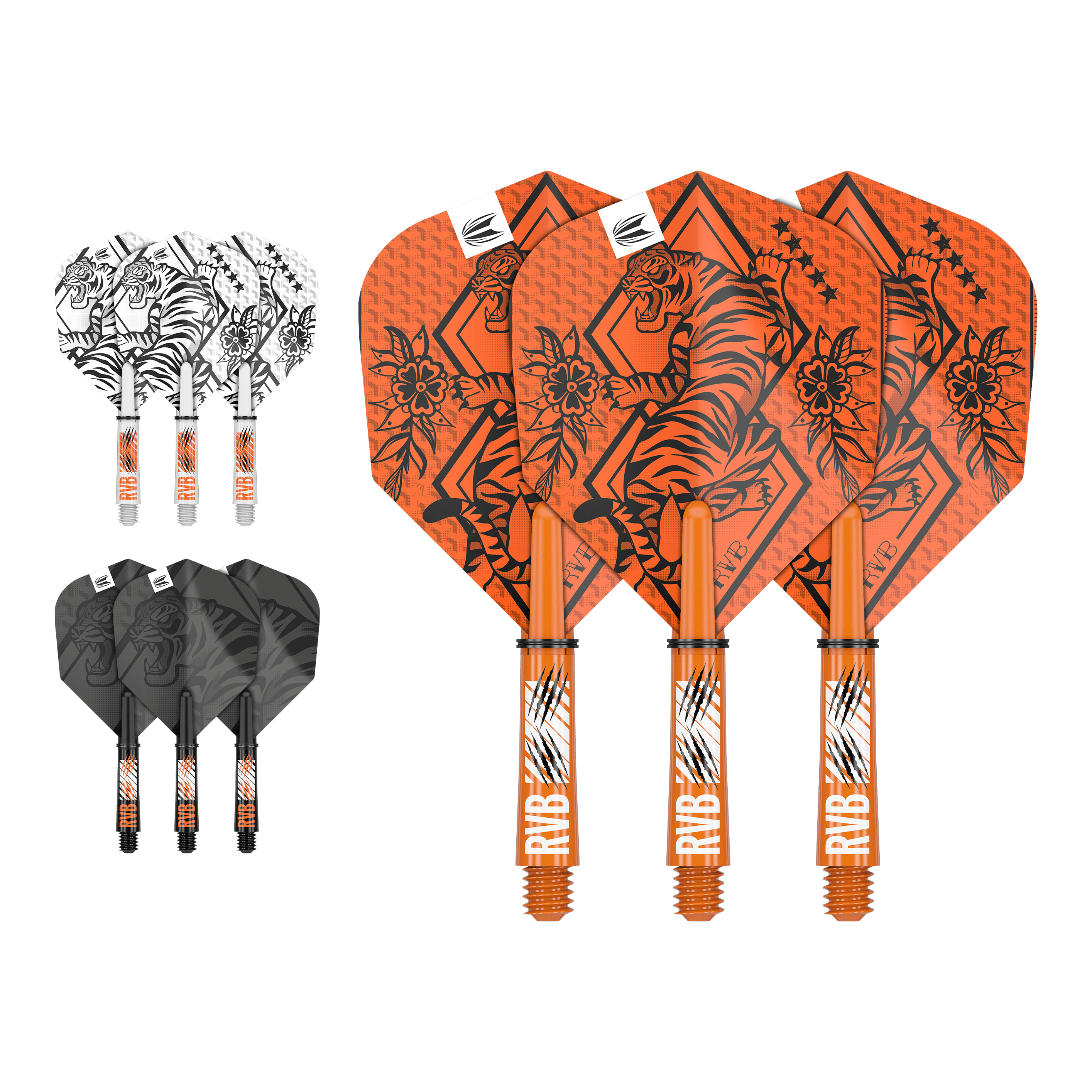 Target Ink Flight Shaft Kit Raymond Van Barneveld Abgebildet ist ein Flight-Shaft-Kit, vermutlich das Raymond Van Barneveld Modell mit 34 mm Länge. Das Produkt ist ein Dart-Zubehör.