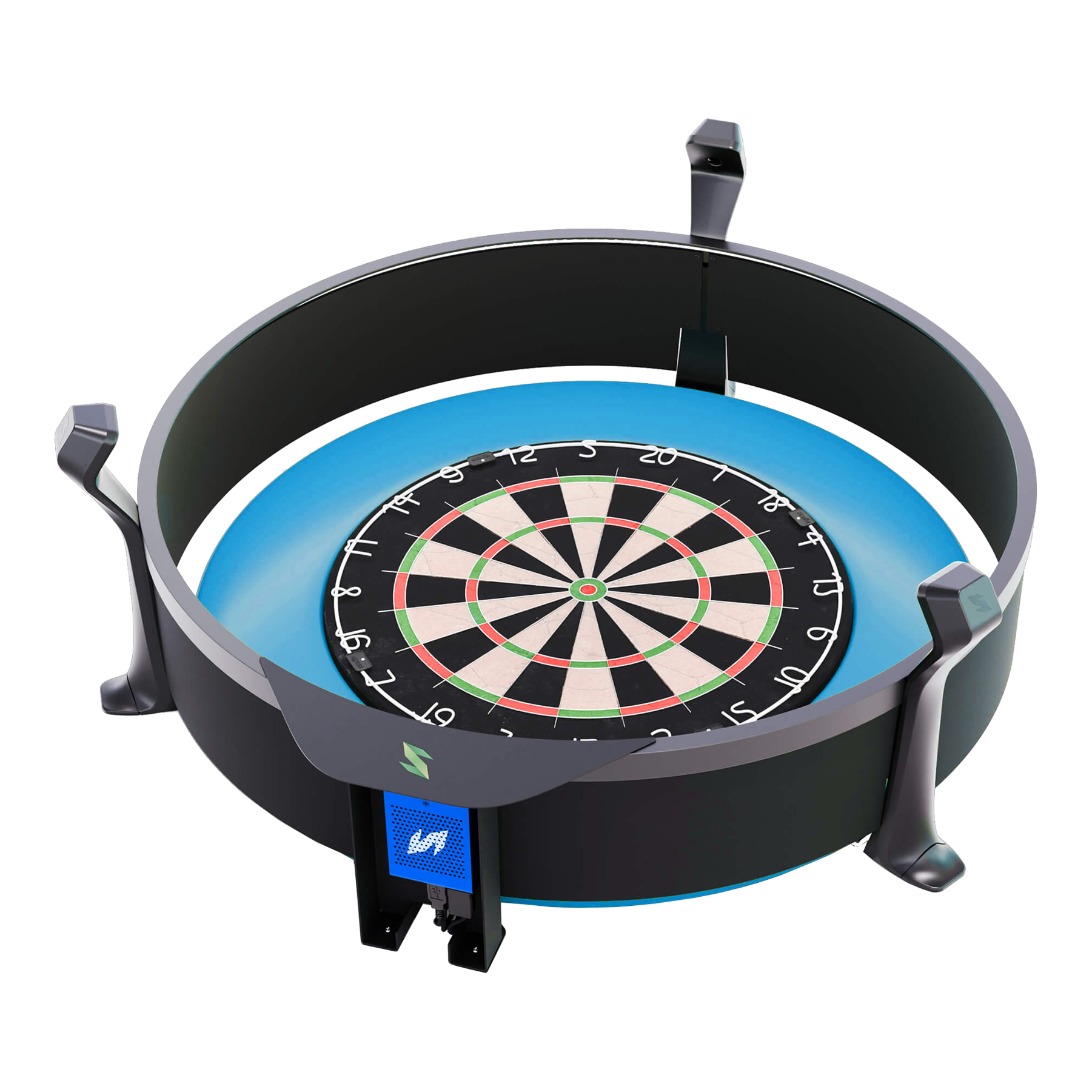 Scolia Home 2 FLEX - Electronic Autoscoring System with Lighting Ring 2026 Das Bild zeigt das Produkt "Scolia Home 2 FLEX – Electronic Score System mit Beleuchtungsring". Es handelt sich um ein elektronisches Punktesystem für Dartboards mit integriertem LED-Leuchtring.