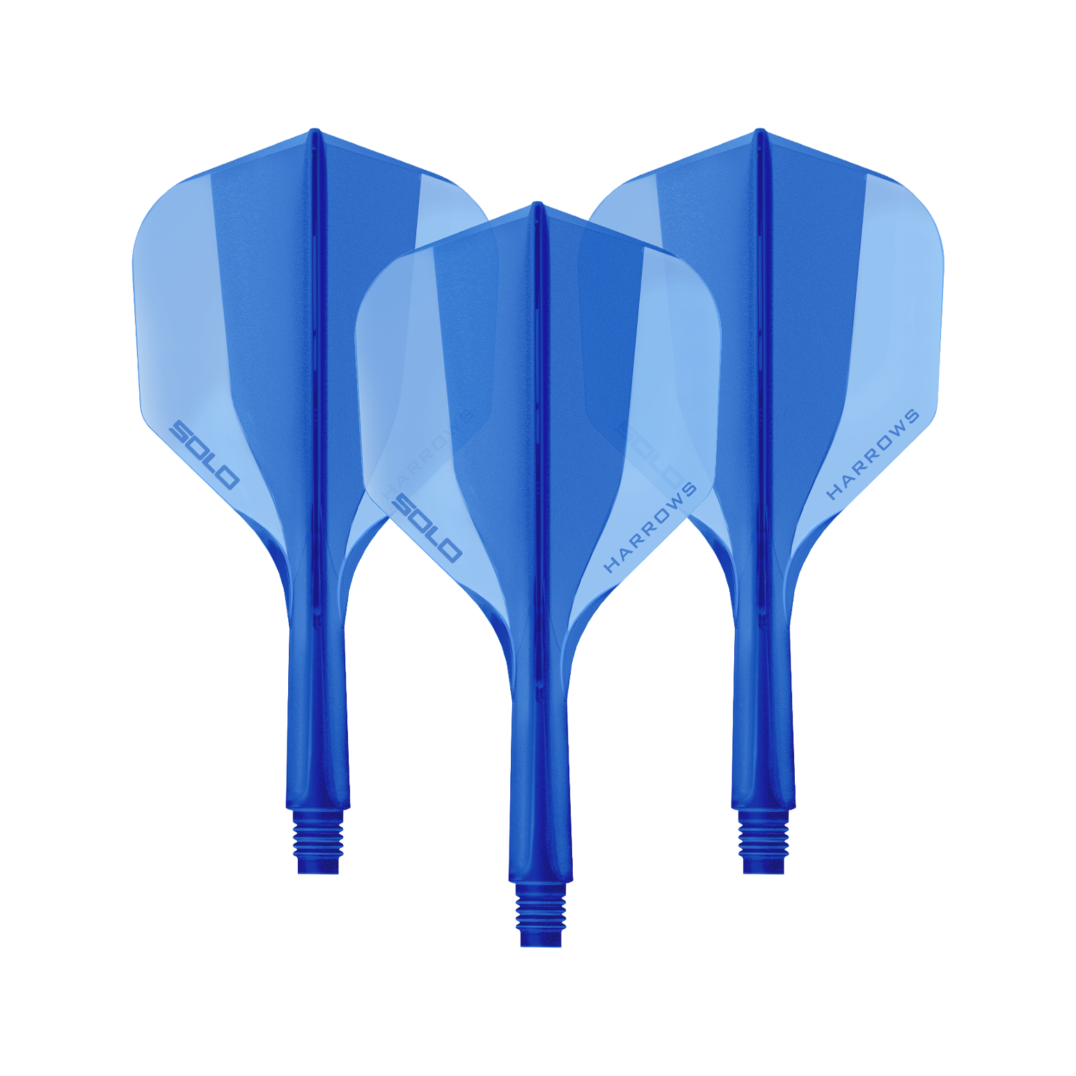 Harrows Solo No6 Flight Shaft System - Blue Das Bild zeigt ein Harrows Solo No6 Flight Shaft System in Blau, 20mm, als Set. Es handelt sich um Zubehör für Dartpfeile.