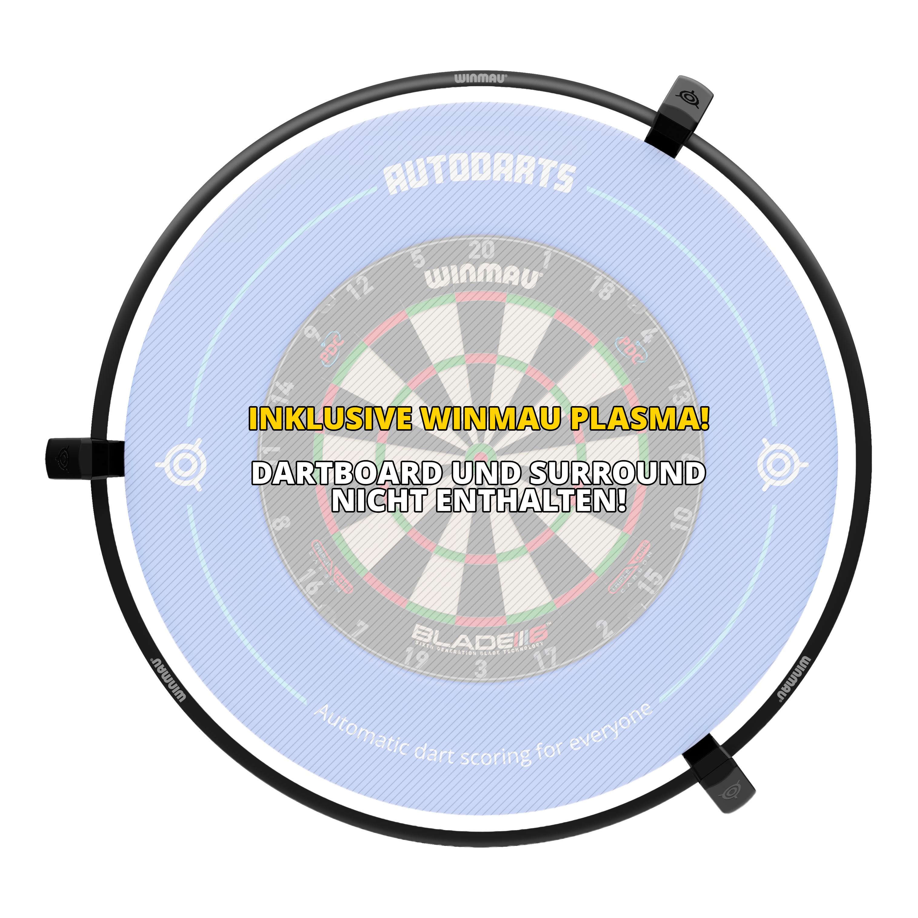 Autodarts Vantage auto scoring system Das Bild zeigt Autodarts Vantage Auto-Scoring-System. Es handelt sich vermutlich um ein automatisches Punktezählsystem für Dartspiele.