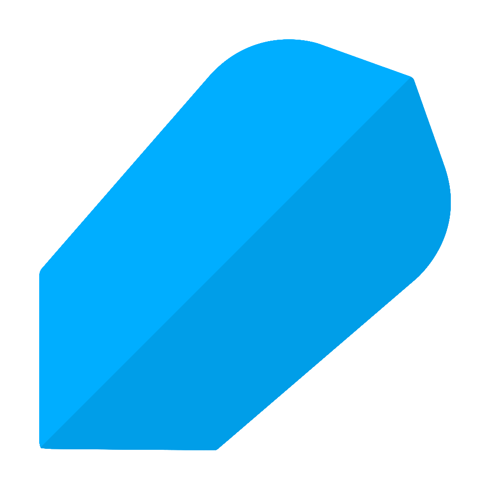 Poly-Plain Slim Flights Blue Dies ist ein blauer Poly-Plain Slim Flight. Der Flight ist für Dartpfeile und hat eine schlanke Form.