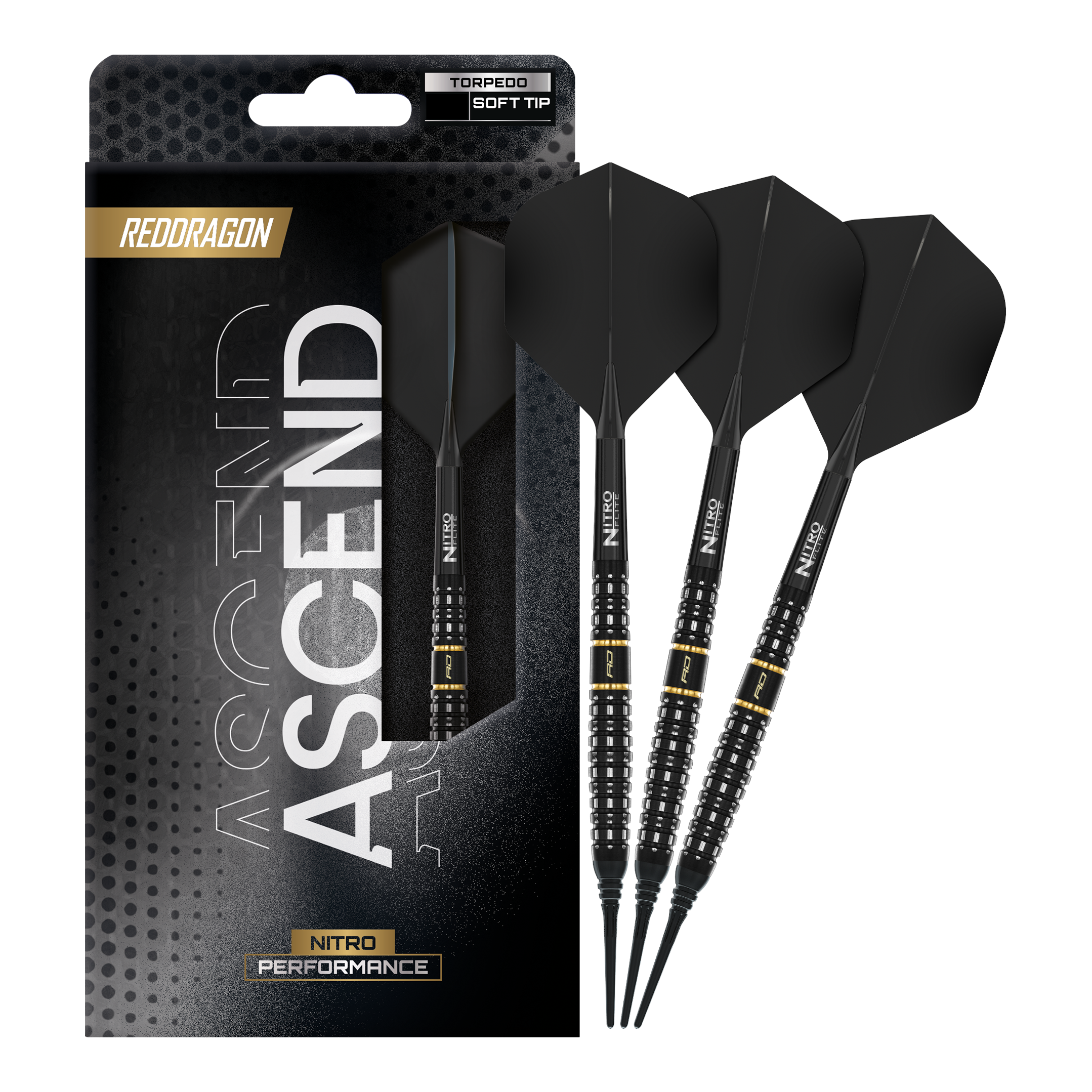 Red Dragon Ascend Torpedo Soft Darts - 22g Gezeigt werden Red Dragon Ascend Torpedo Softdarts mit 22g. Die Softdarts bieten eine gute Balance und Griffigkeit.