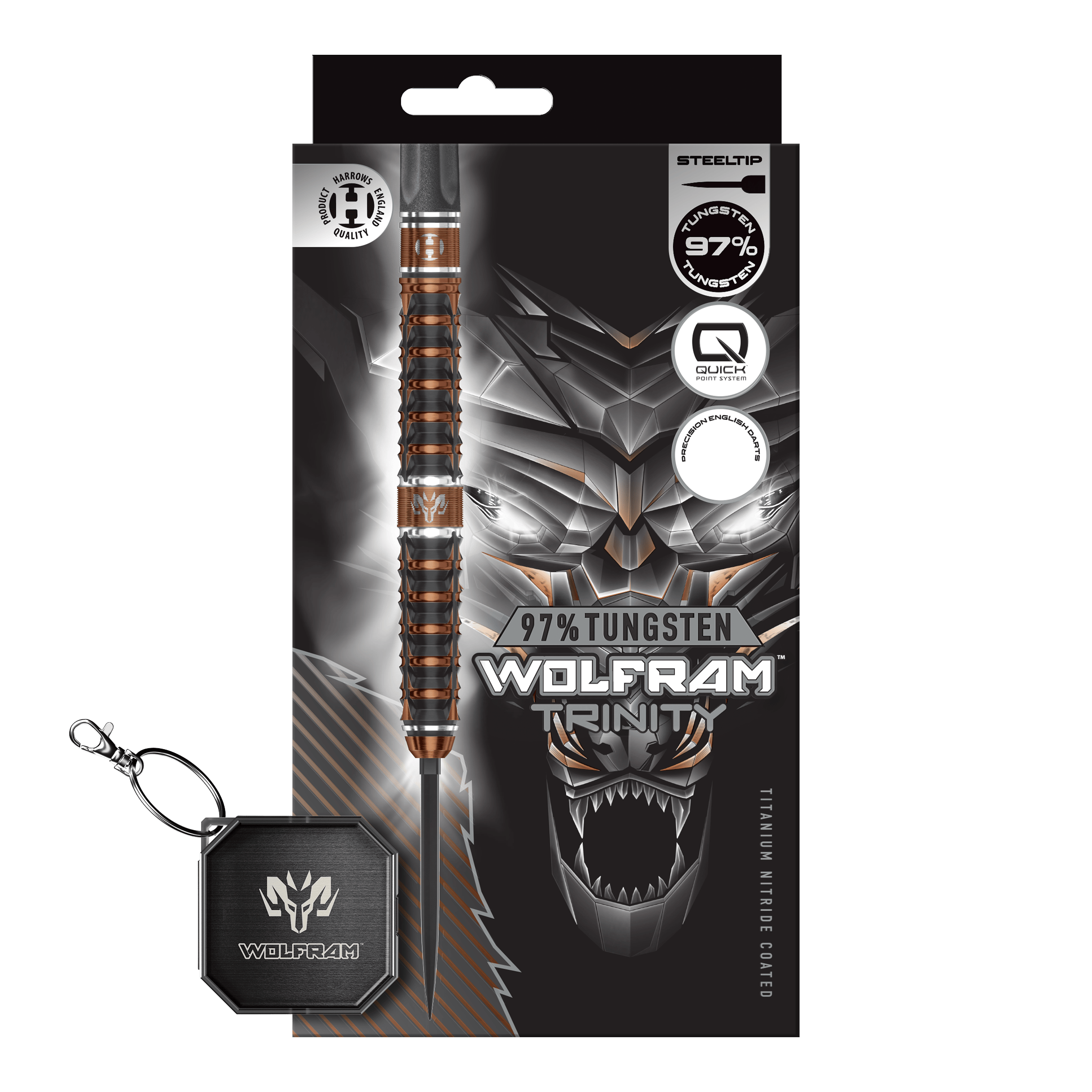 Harrows Tungsten Trinity Quick Point Steel Darts Zu sehen sind die Harrows Wolfram Trinity Quick Point Steeldarts. Sie eignen sich ideal für professionelle Dartspieler.