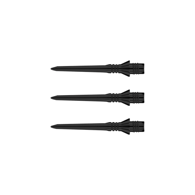 X0495-RedDragon-Conversion-Points Auf dem Bild sind drei schwarze Conversion Points der Marke Red Dragon zu sehen. Sie sind in einer Reihe nebeneinander angeordnet.