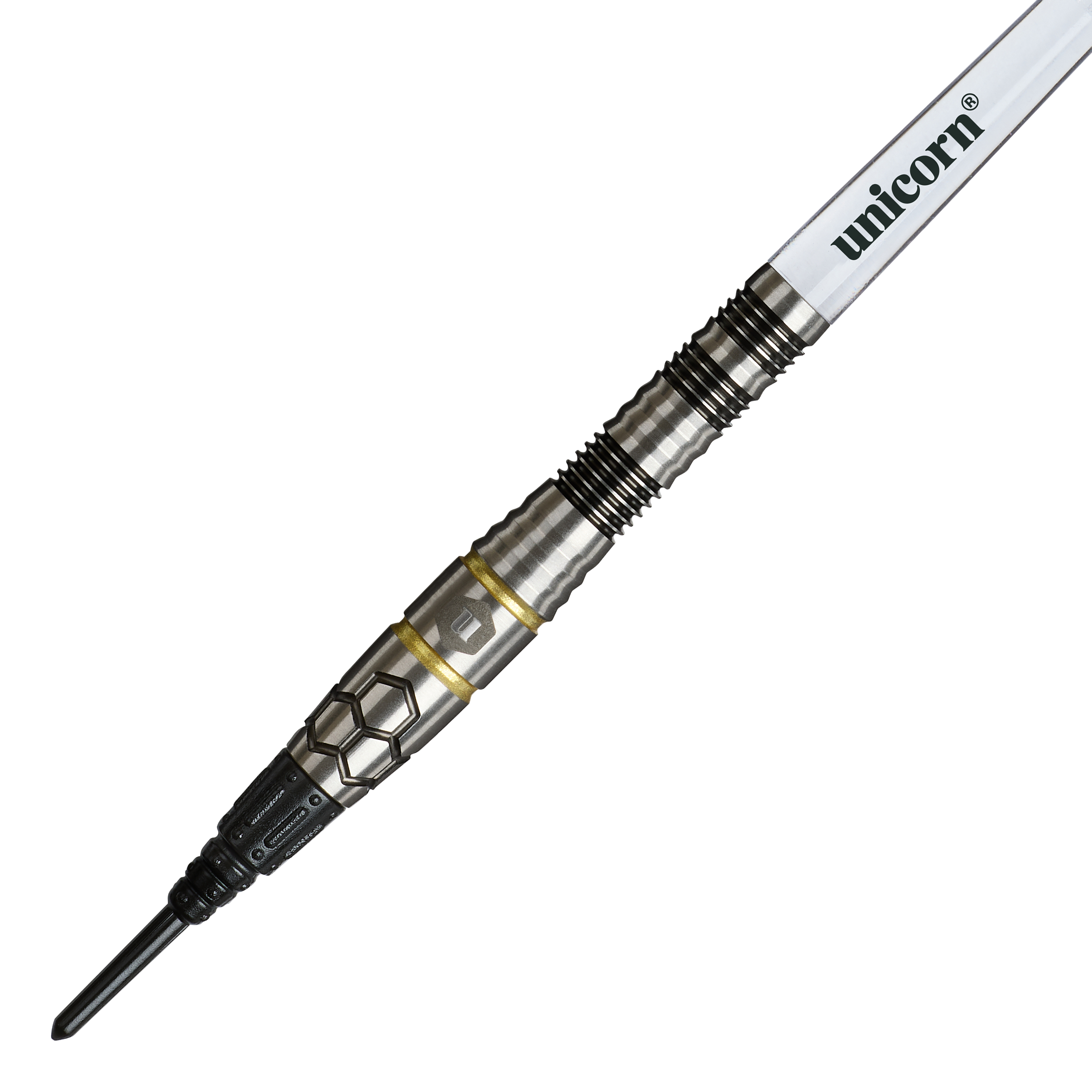 Unicorn Hexium Style 01 Black & Gold Soft Darts - 22g Unicorn Hexium Style 01 Black & Gold Softdarts - 22g ist ein eleganter Softdart in Schwarz und Gold. Das Produkt eignet sich ideal für Präzisionswürfe beim Dartspiel.