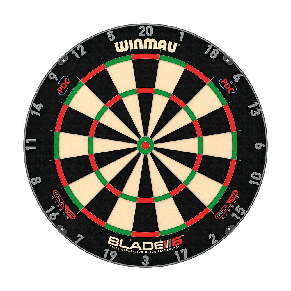 Winmau Blade 6 Triple Core Set with 2 sets of darts Das Bild zeigt das Produkt "810008_Winmau_Blade6_TripleCore_Starter_Bundle_2". Es ist ein Zubehör für den Einstieg in den Dartsport.