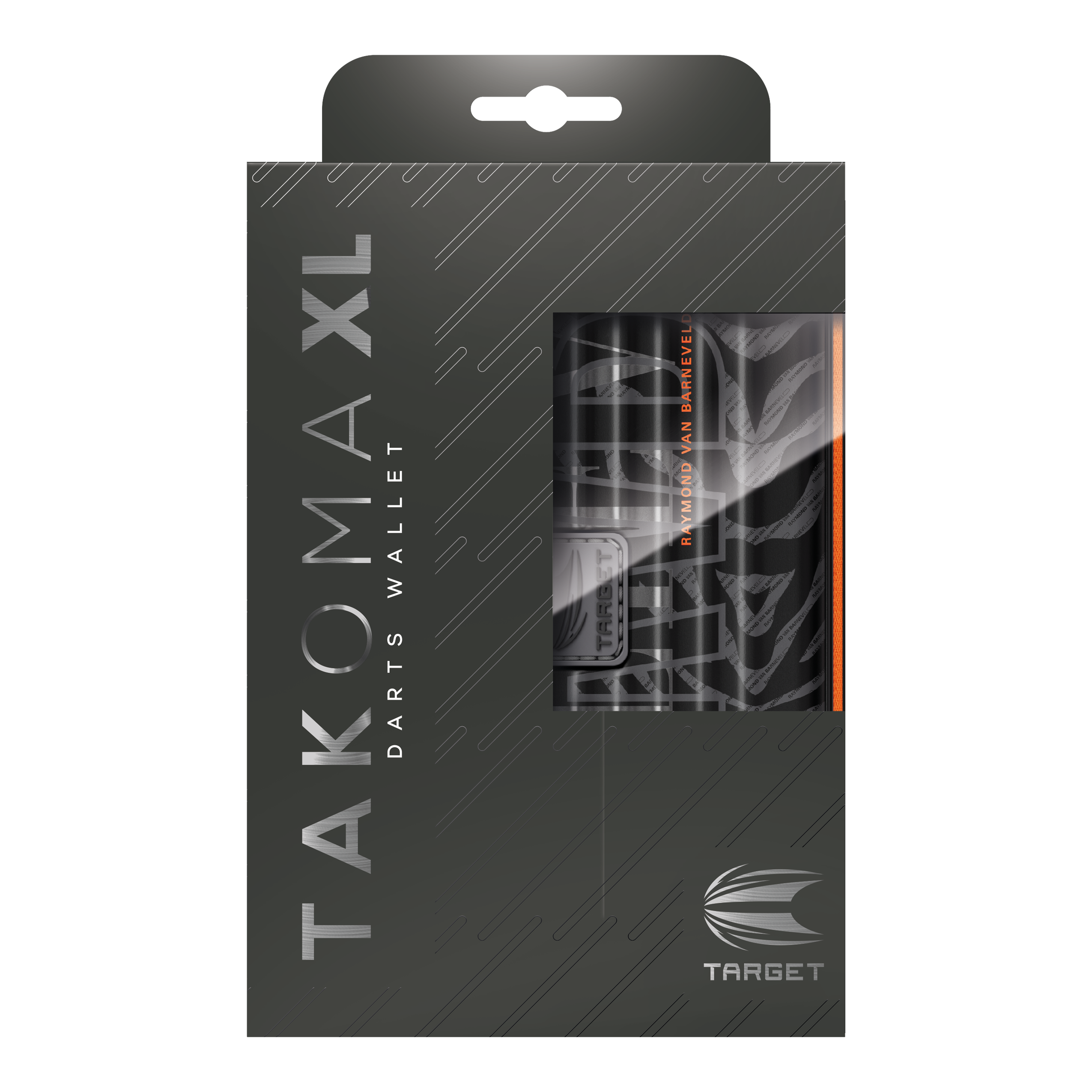 Takoma XL Ghost Series Raymond Van Barneveld dart case Auf dem Bild ist das Takoma XL Ghost Series Raymond Van Barneveld Dartcase zu sehen. Mit diesem Dartcase können die Pfeile sicher verstaut werden.