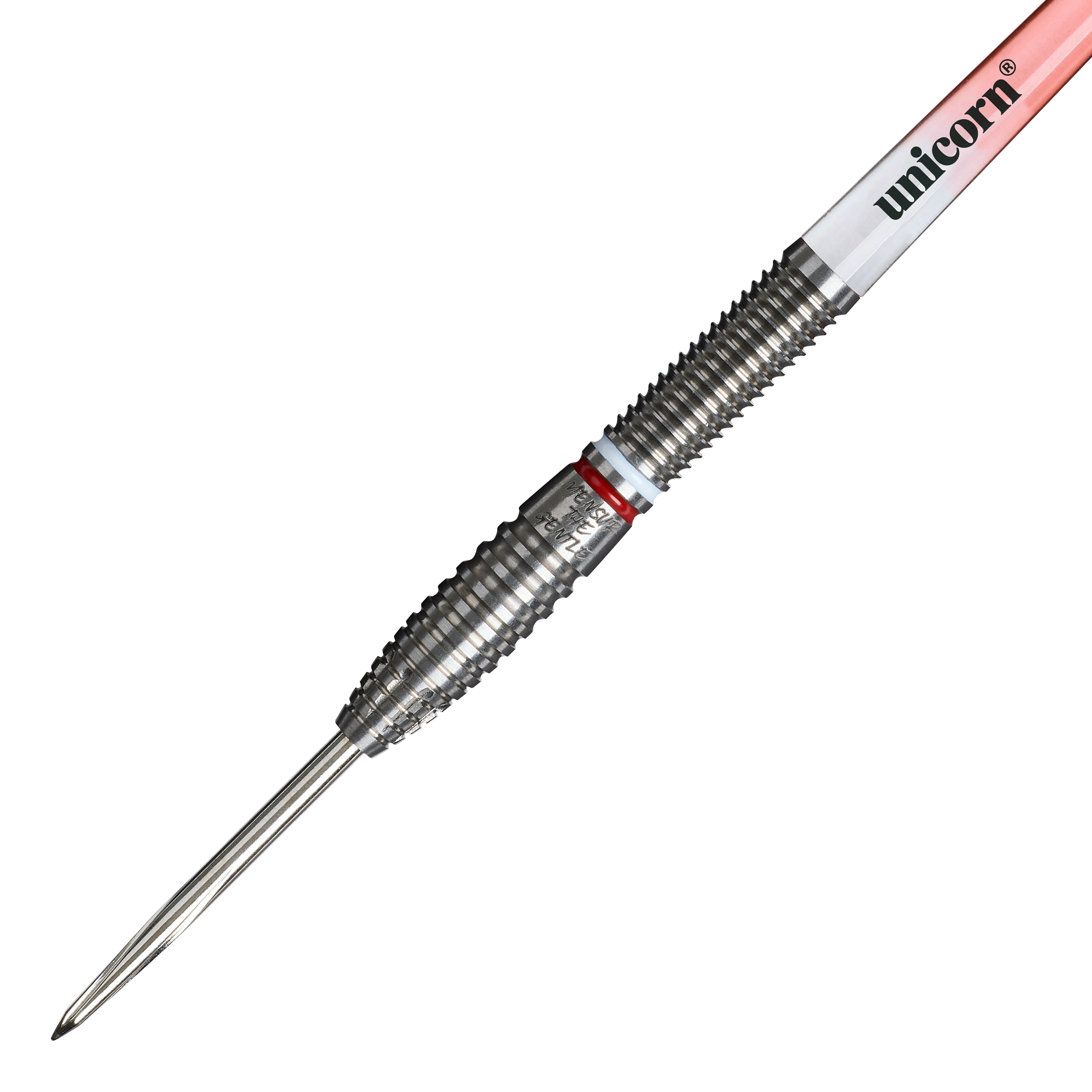 Unicorn Scale Suljovic The Gentle Steeldarts - 23g Unicorn Mensur Suljovic The Gentle Steeldarts - 23g ist auf diesem Bild zu sehen. Es handelt sich um professionelle Steeldarts mit einem Gewicht von 23 Gramm.
