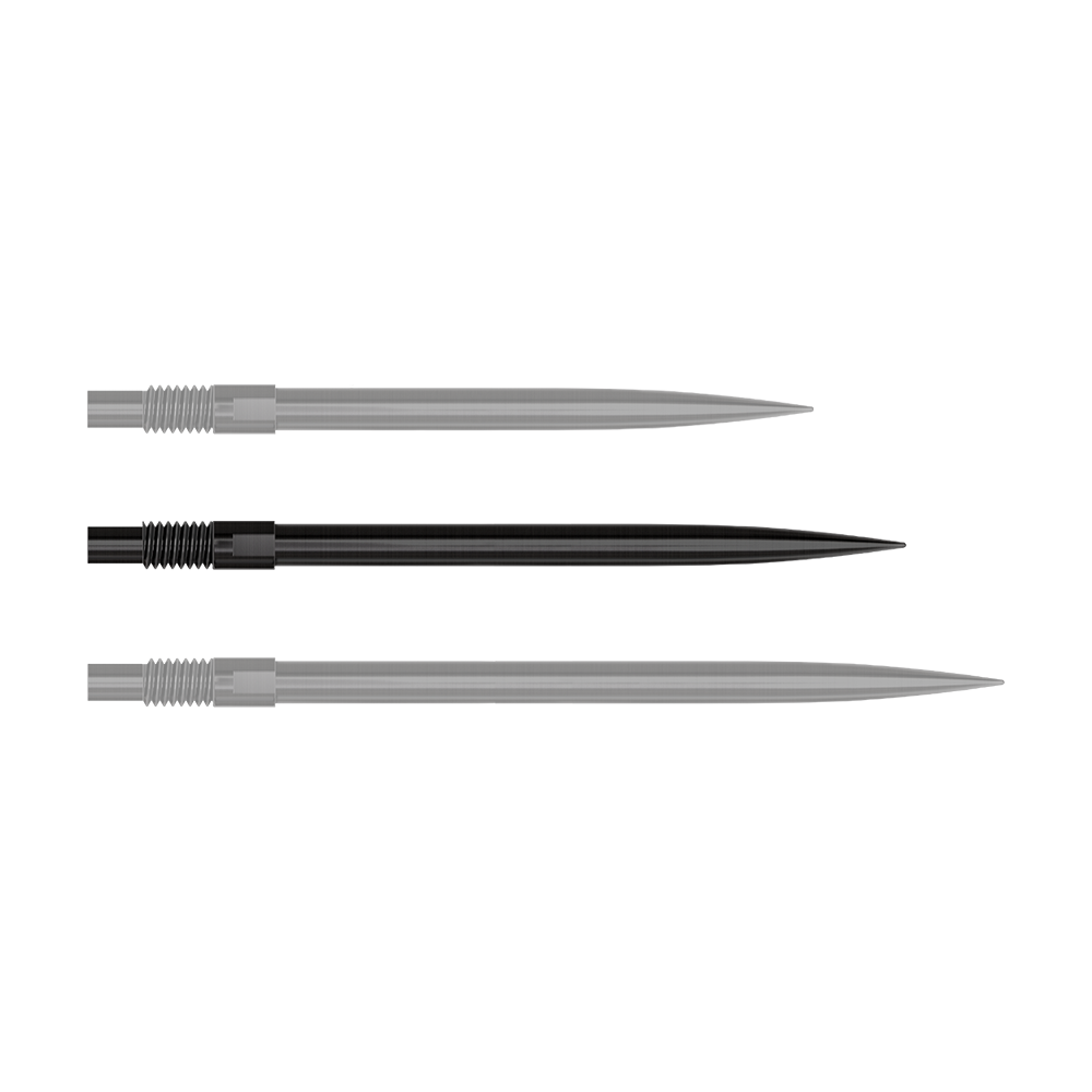 Harrows Quick Point Dart Tips - Black Das Bild zeigt die Datei 'QP24049_Harrows_QuickPoint_Dartspitzen_Schwarz_35mm_1'. Es werden schwarze Dartspitzen dargestellt.
