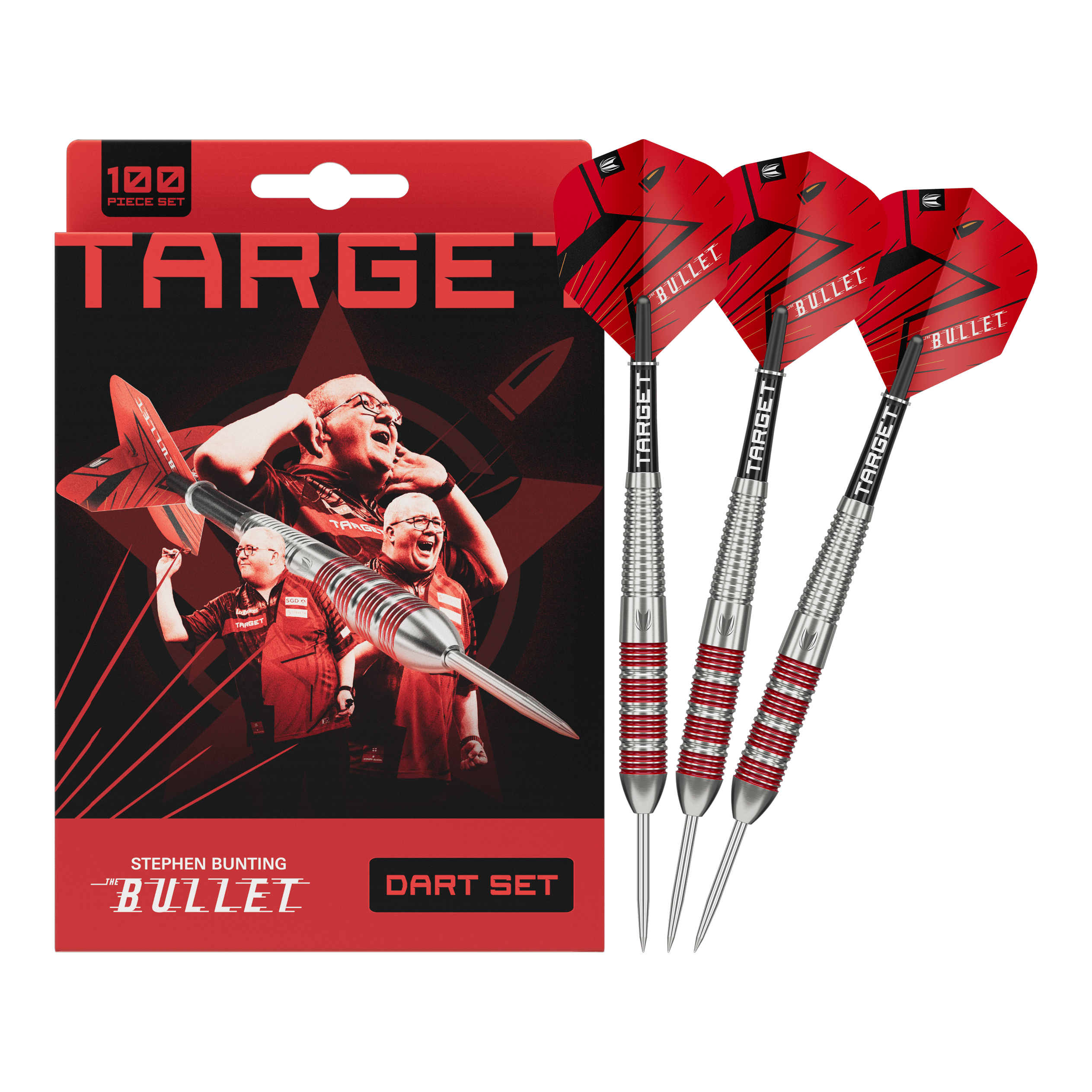 Target Stephen Bunting Bullet 100 Piece Brass Steeldart Set - 22g