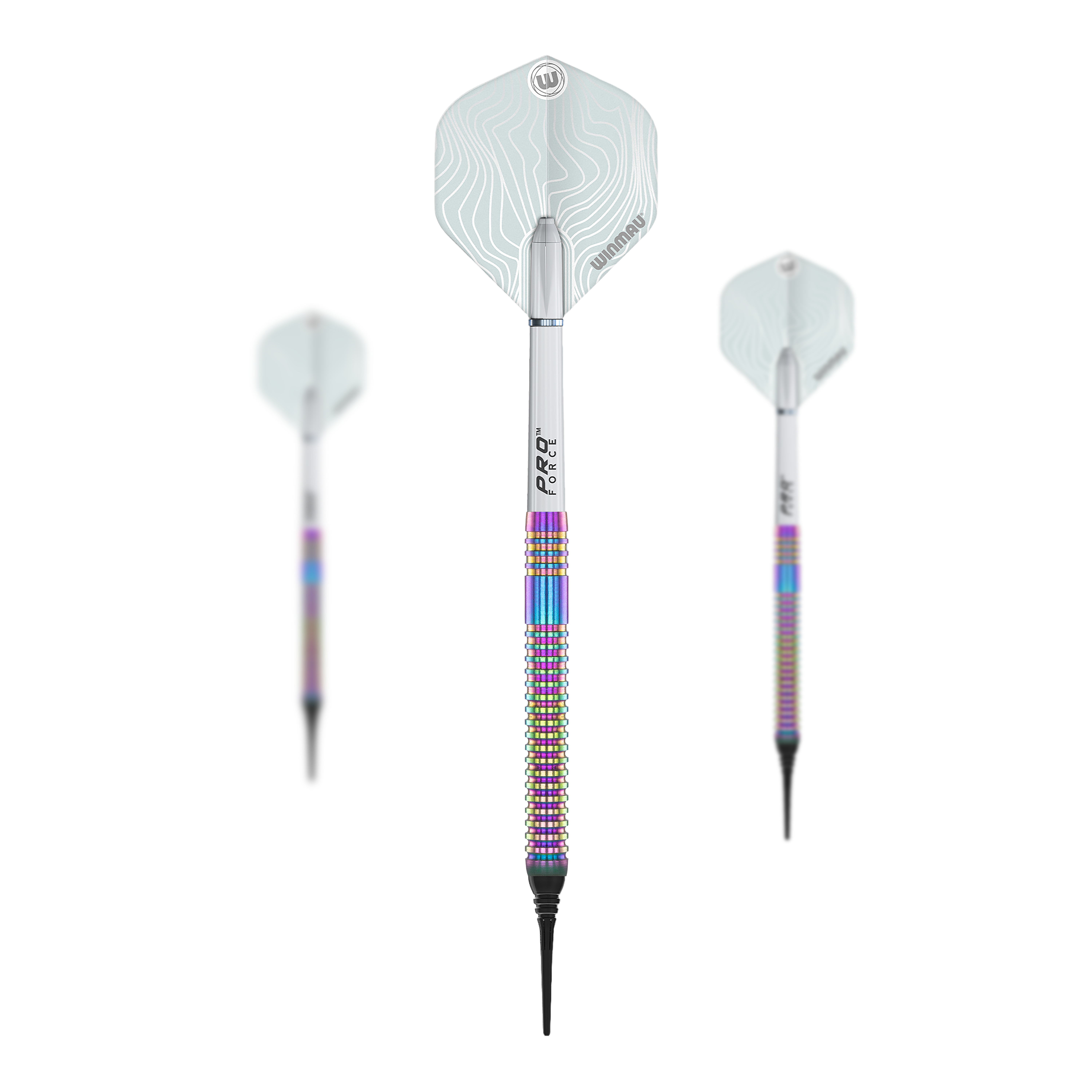 Winmau Solaris Urban Softdarts - 21g wird auf diesem Bild gezeigt. Es handelt sich um ein Softdart-Set mit einem Gewicht von 21 Gramm.
