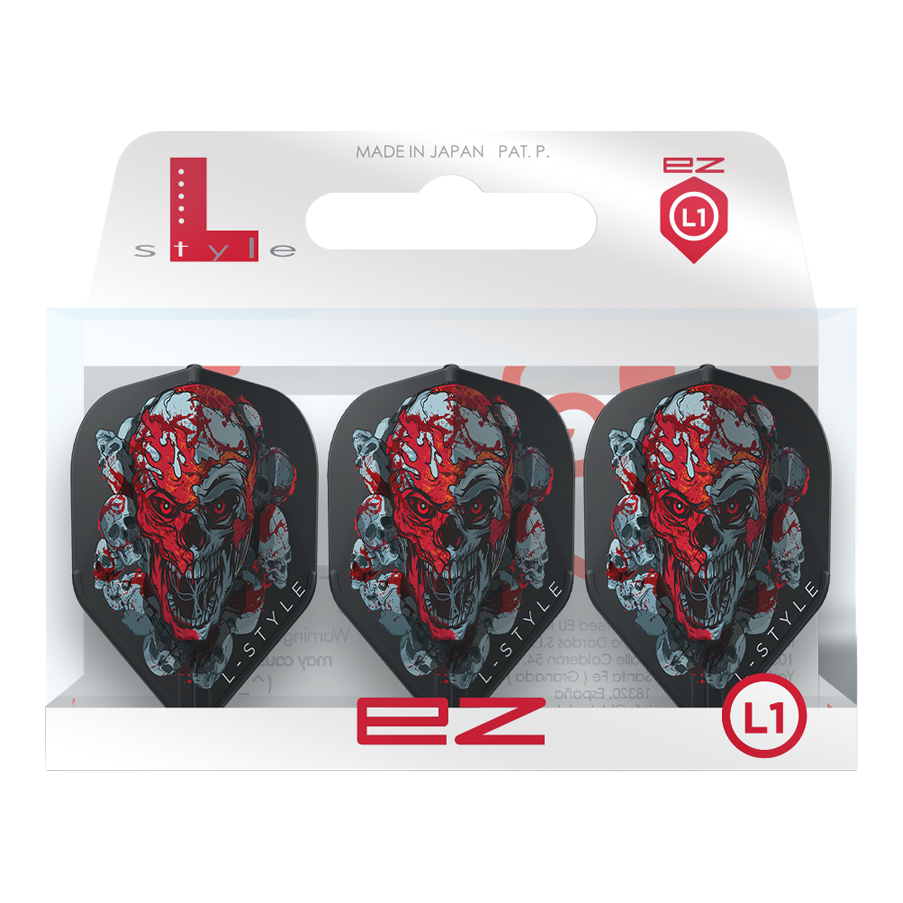 L-Style Ryan Searle Signature V4 Black L1EZ Flights Abgebildet sind die L-Style Ryan Searle Signature V4 Black L1EZ Flights. Sie sind schwarze Signature-Flights für professionelle Dartspieler.