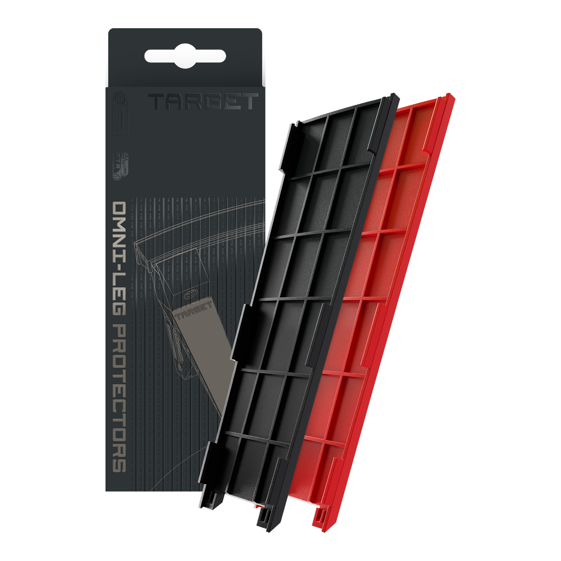 Target OMNI Leg Protectors Zu sehen sind Target OMNI Leg Protectors. Sie sind speziell für den Schutz der Beine entwickelt.