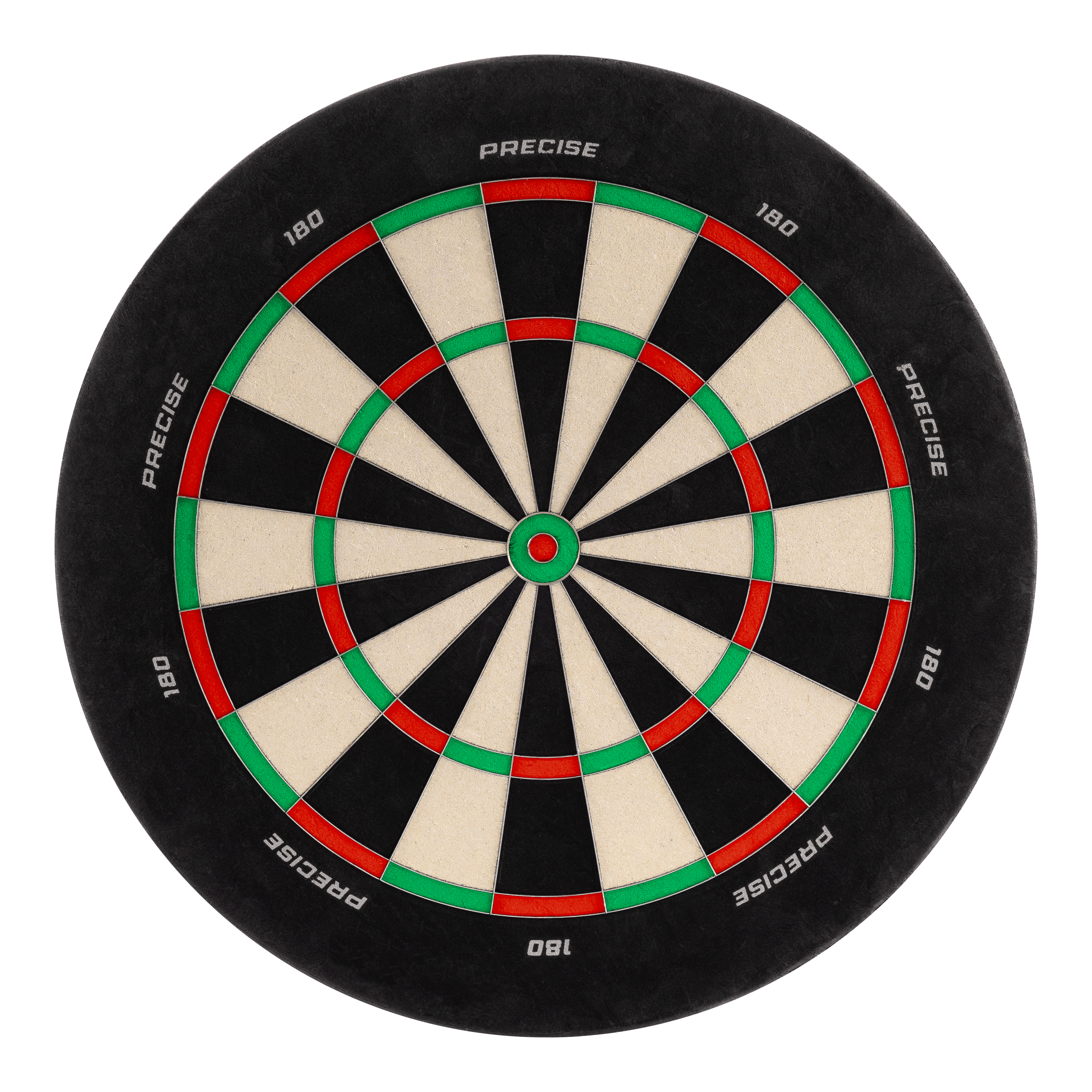 Das Bild zeigt das Precise 180 Endorphine Steeldartboard ohne Nummernring. Es handelt sich um eine Dartscheibe für Präzisionsspiele.