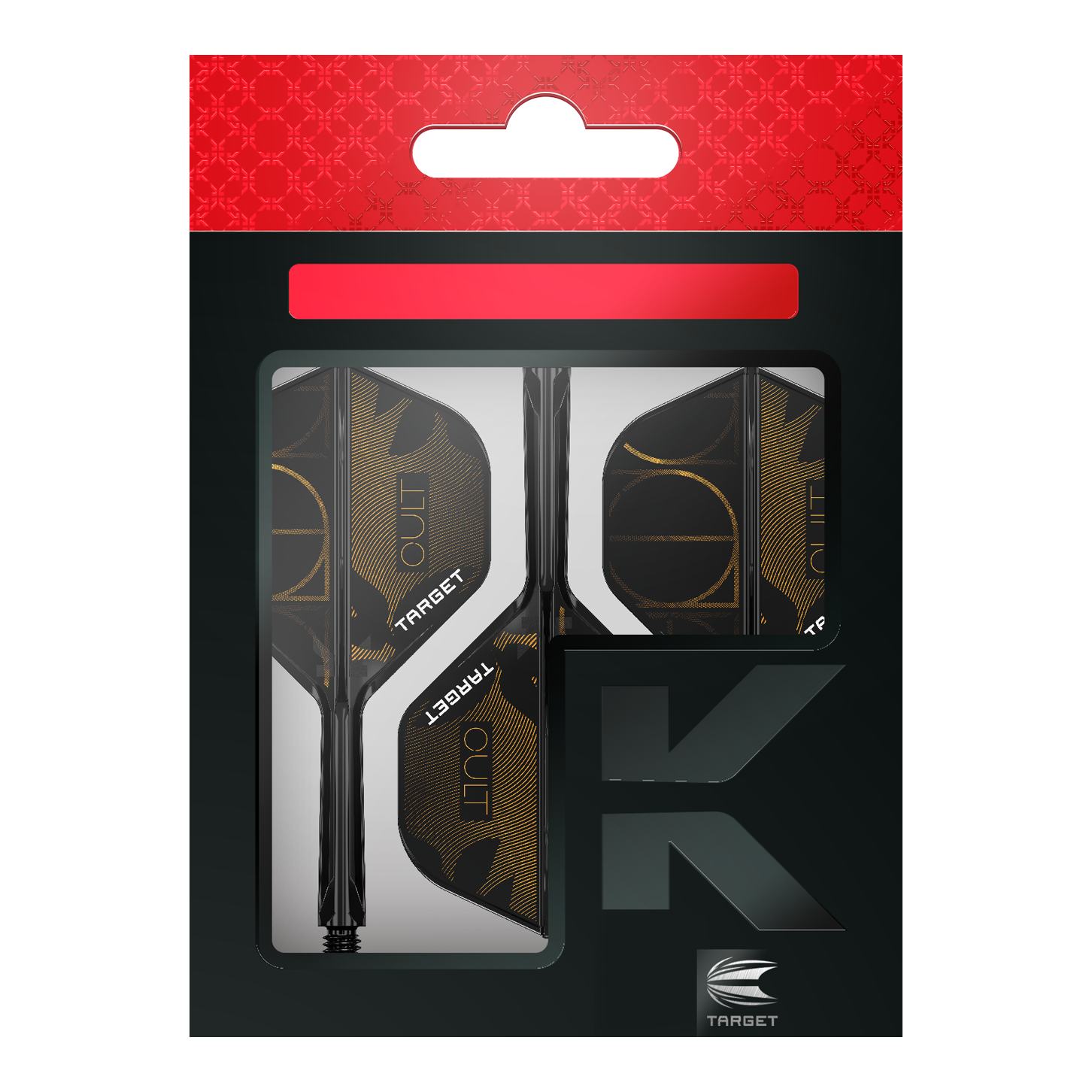 Abgebildet ist das Target K-Flex Cult No2 Standard Flight-Shaft-System. Dieses Produkt wird im Dartsport zur Befestigung von Flights verwendet.