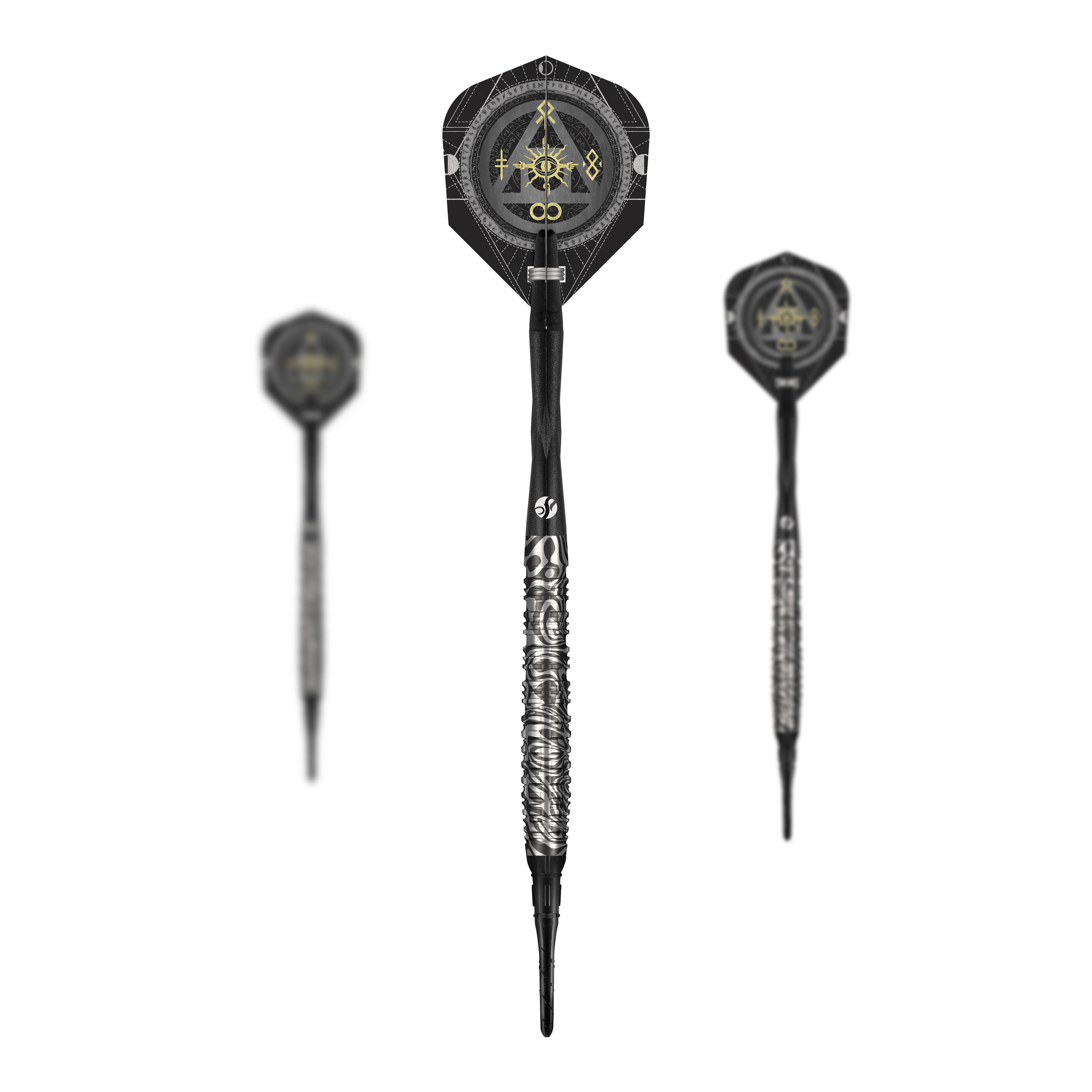 Shot Alchemy Runstel Soft Darts - 20g Abgebildet ist das Set der Shot Alchemy Runstel Softdarts mit 20 Gramm. Die Darts sind als Set zusammengefasst zu erkennen.