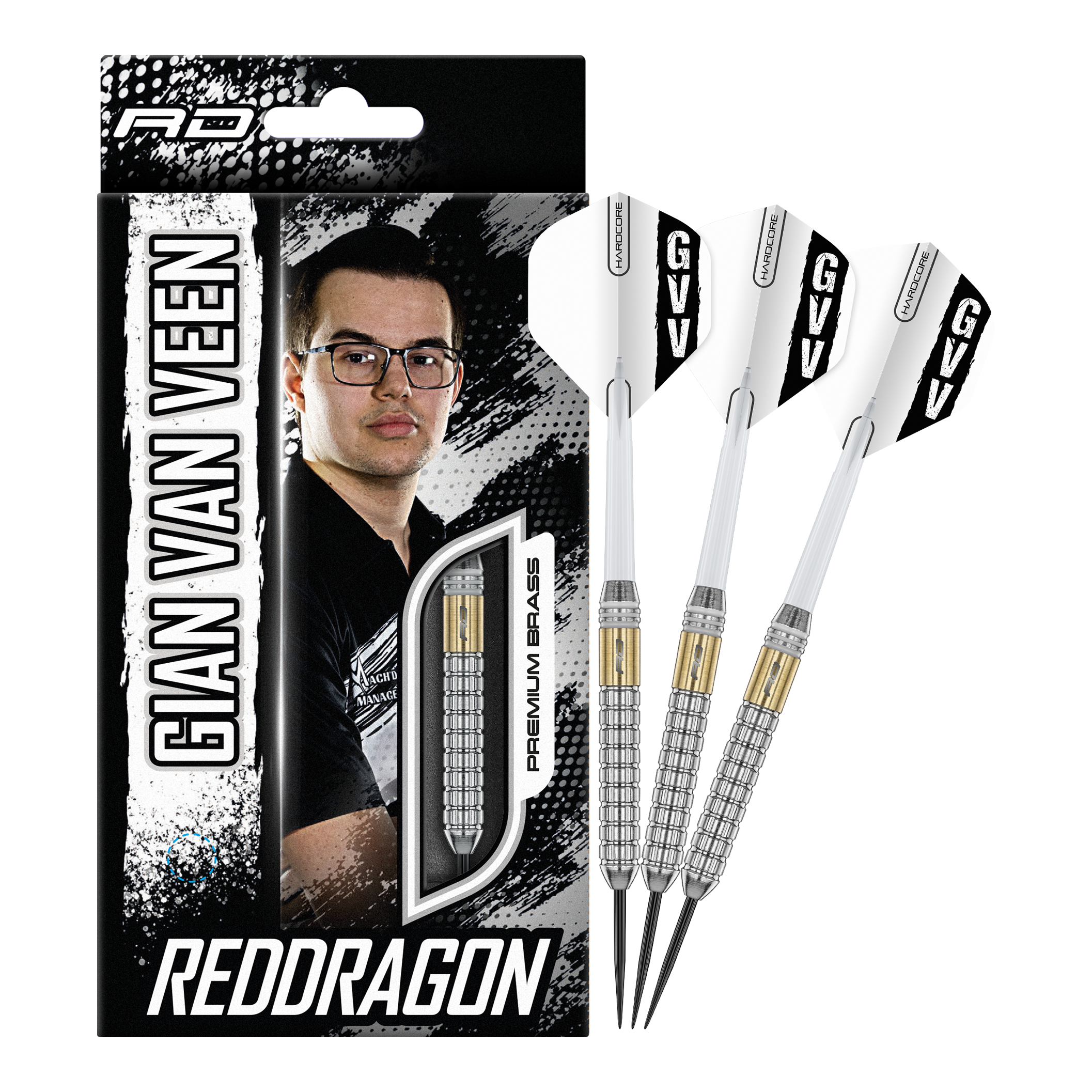 Red Dragon Gian Van Veen Brass Steeldarts - 21 g