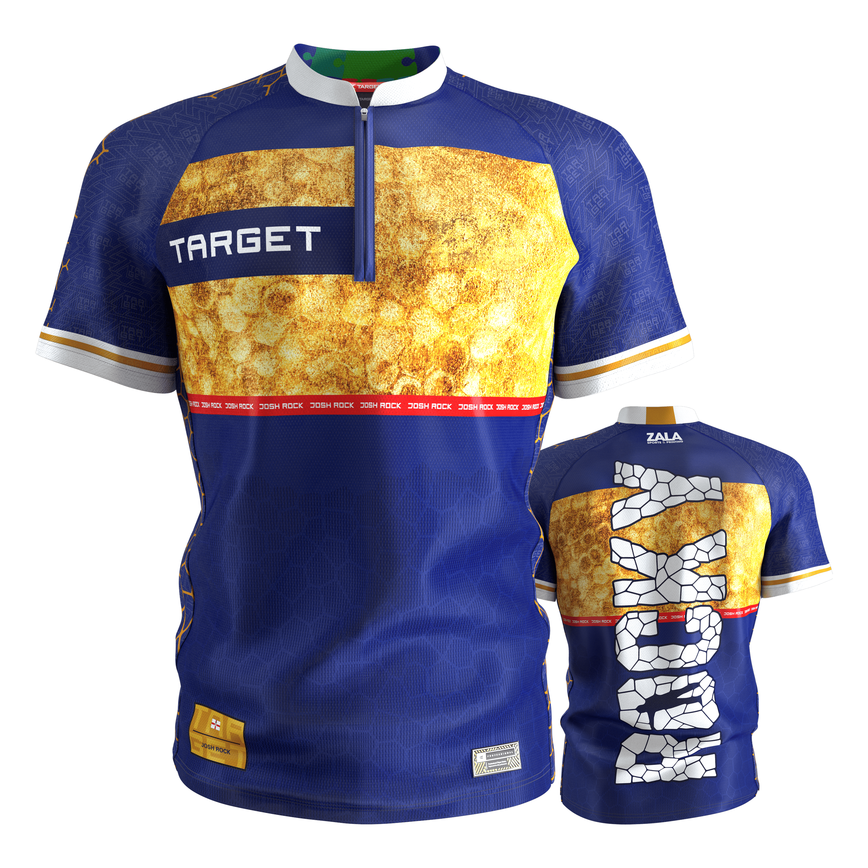 Das Target Coolplay Josh Rock Dartshirt 2025 ist auf dem Bild dargestellt. Es ist ein offizielles Dartshirt für das Jahr 2025.