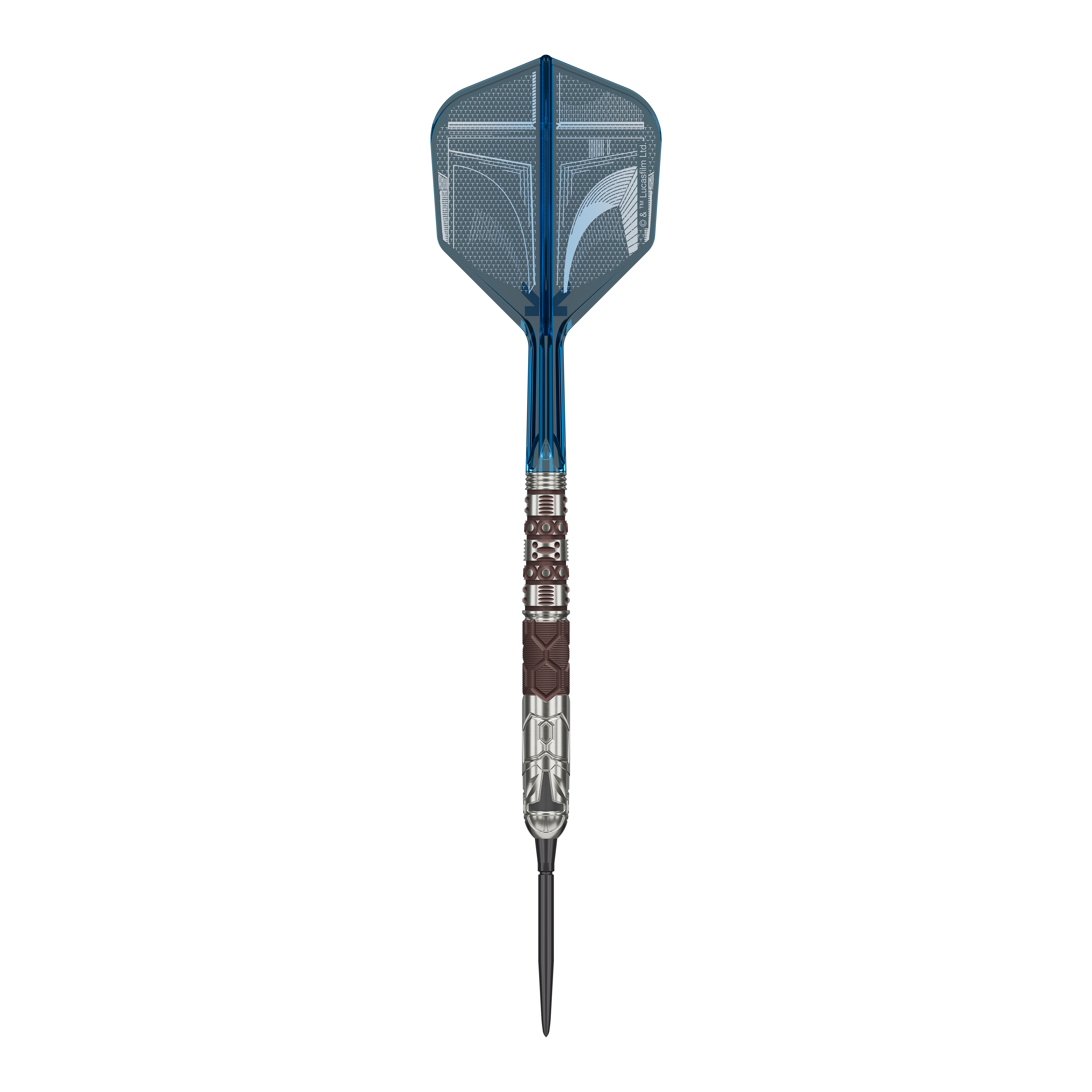 Target Star Wars Mandalorian 95 Swiss Point Steel Darts Dieses Bild zeigt die Target Star Wars Mandalorian 95 Swiss Point Steeldarts. Die Darts verfügen über eine besondere Optik passend zur Mandalorian-Reihe.