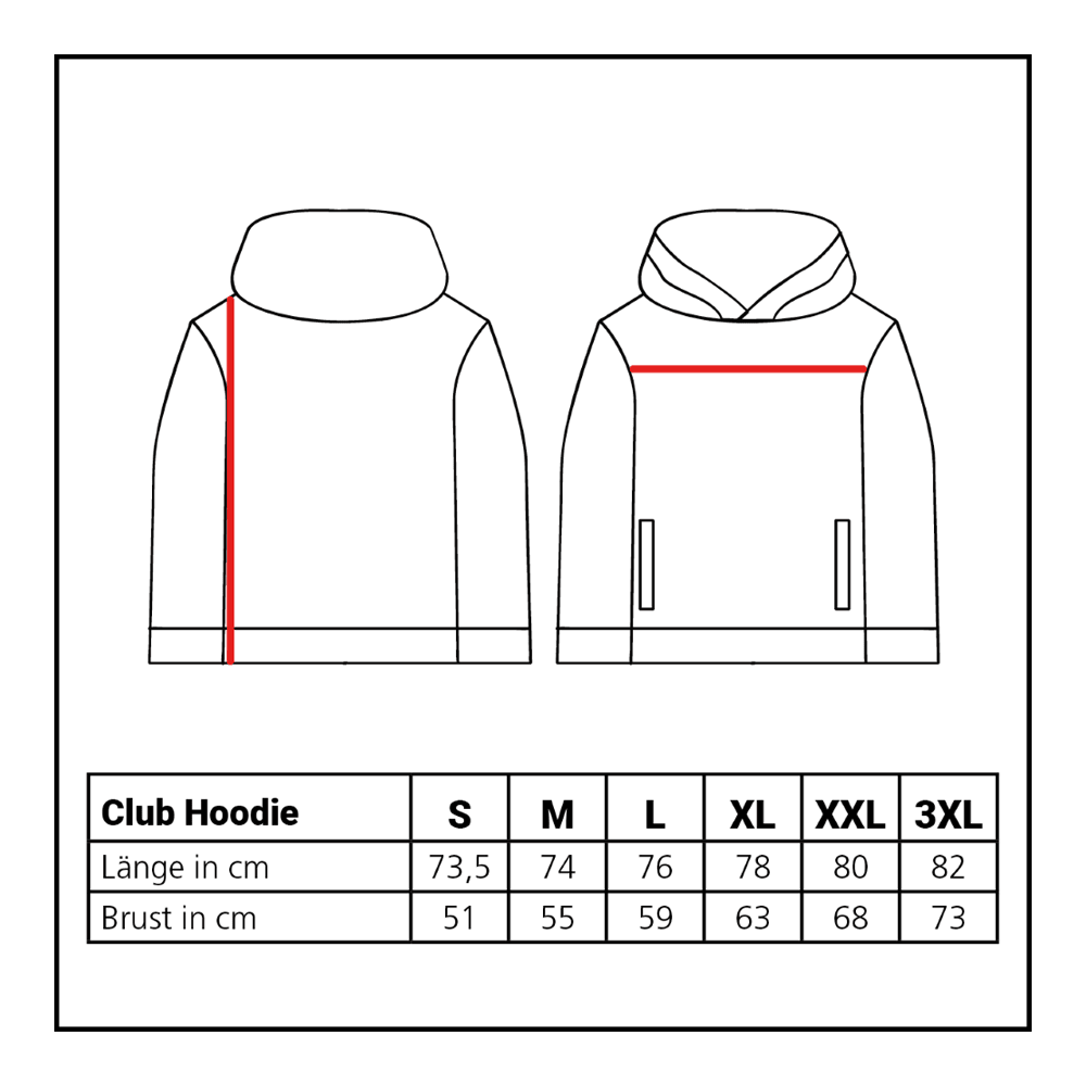 Der Löwen Kollektion Club Hoodie ist auf diesem Bild abgebildet. Es handelt sich um einen gemütlichen Kapuzenpullover für den Alltag.