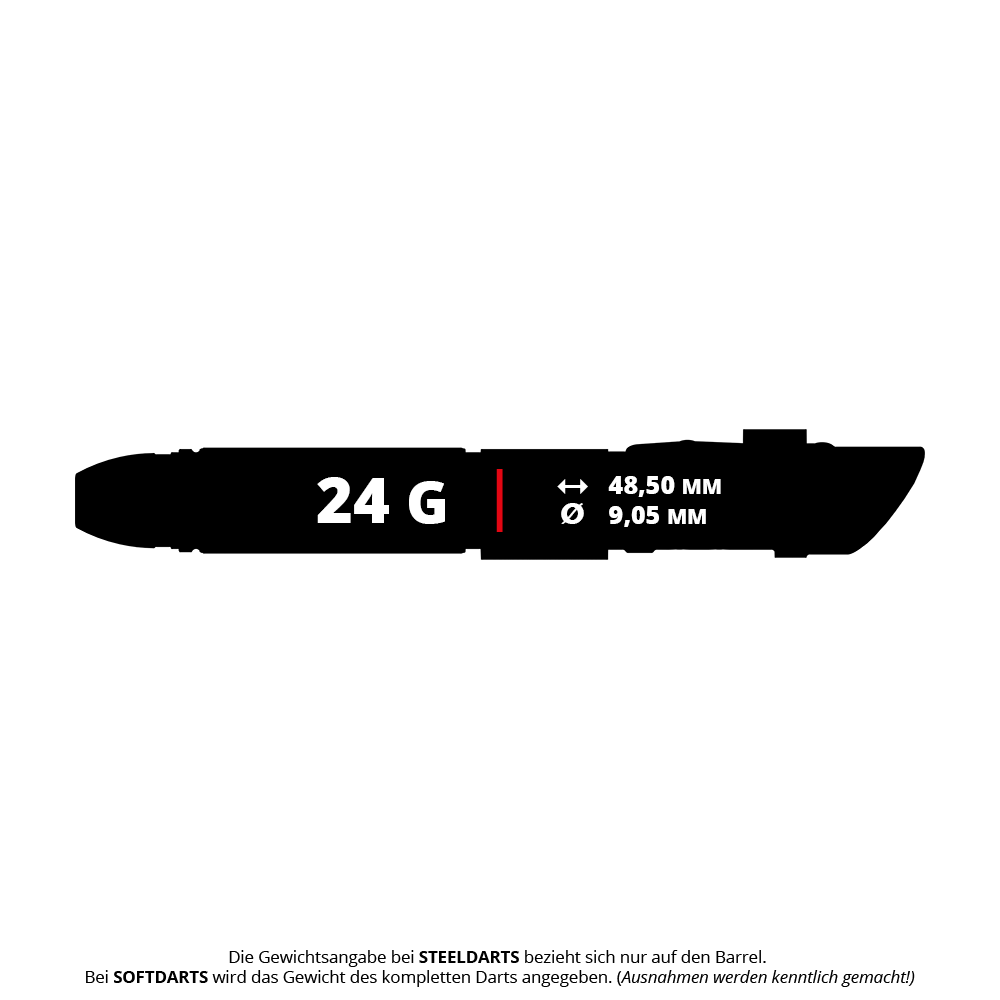 Zu sehen ist das Target Star Wars Darth Vader Light Saber Limited Edition Steeldarts - 24g. Die Darts sind eine Sonderedition mit Lichtschwert-Motiv.