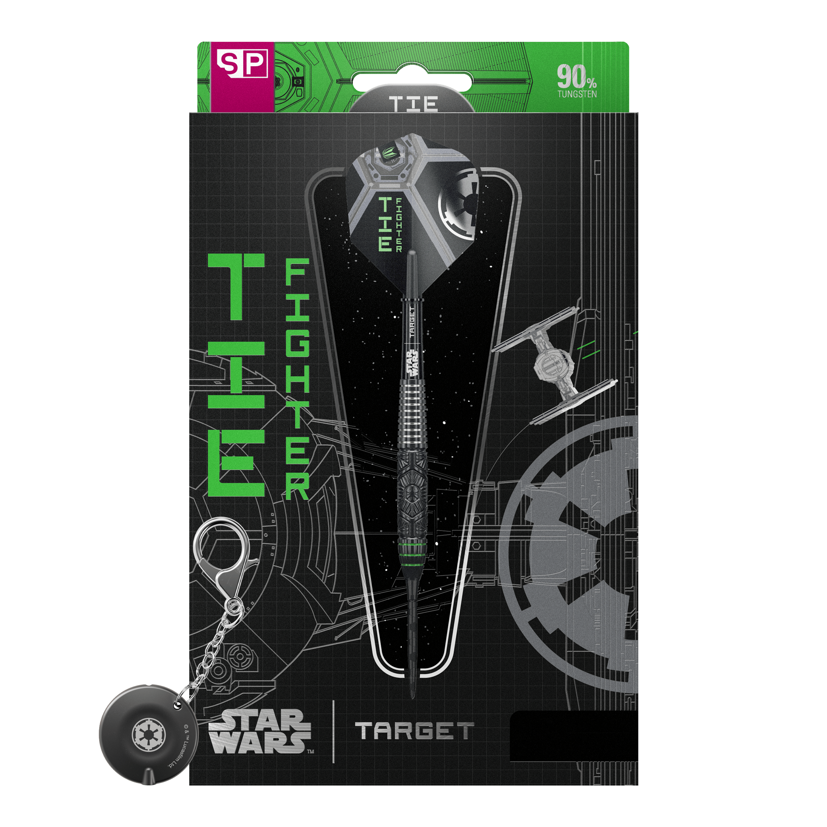 Target Star Wars Tie Fighter Swiss Point Steel Darts Abgebildet ist das Produkt Target Star Wars Tie Fighter Swiss Point Steeldarts. Das Produkt ist speziell für Fans von Star Wars und Dartspielern geeignet.