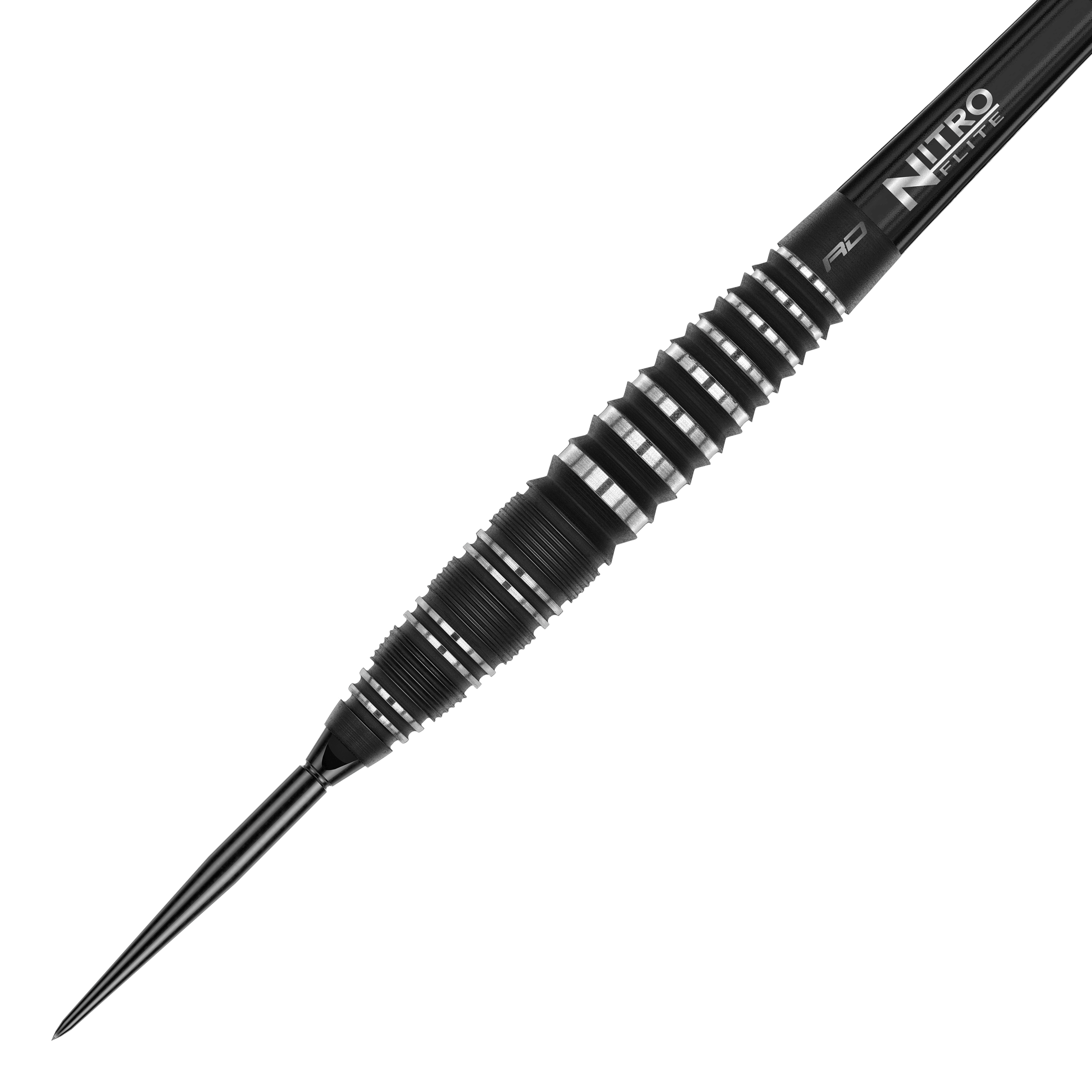 Dargestellt werden die Red Dragon Sable Bomb Switch Point Steeldarts. Das Produkt bietet eine auffällige Optik und hohe Qualität für Dartspieler.