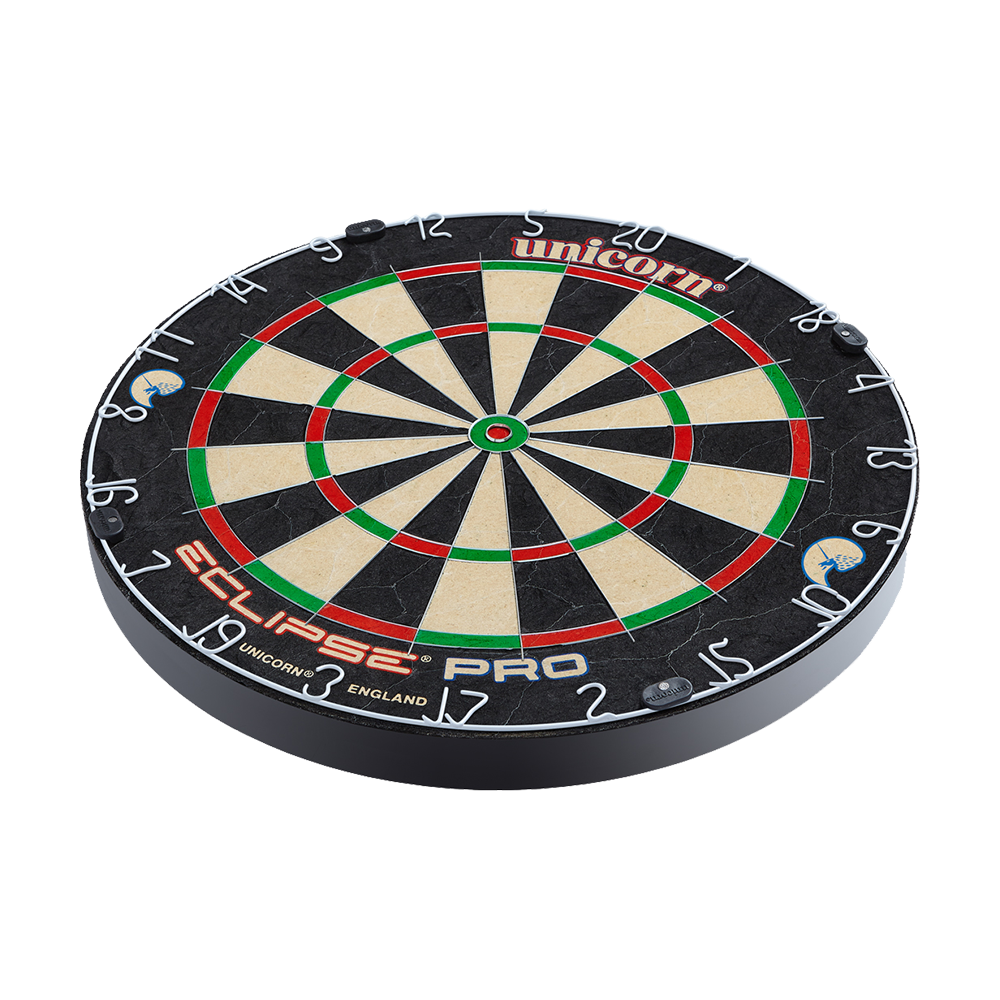 Unicorn Eclipse Pro Dartboard Dies ist ein Unicorn Eclipse Pro Dartboard. Die Dartscheibe hat ein klassisches, farbiges Design mit klar lesbaren Zahlen.
