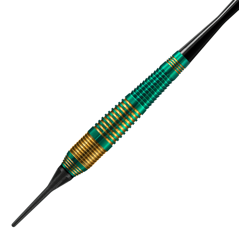 Harrows Vivid Brass Green Soft Darts - 18g
