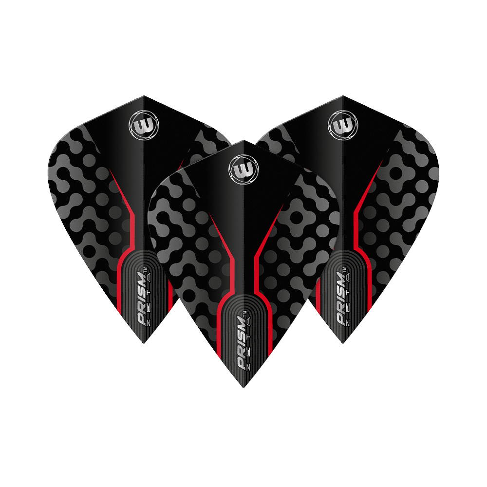 Winmau Zeta Black Red Kite Flights