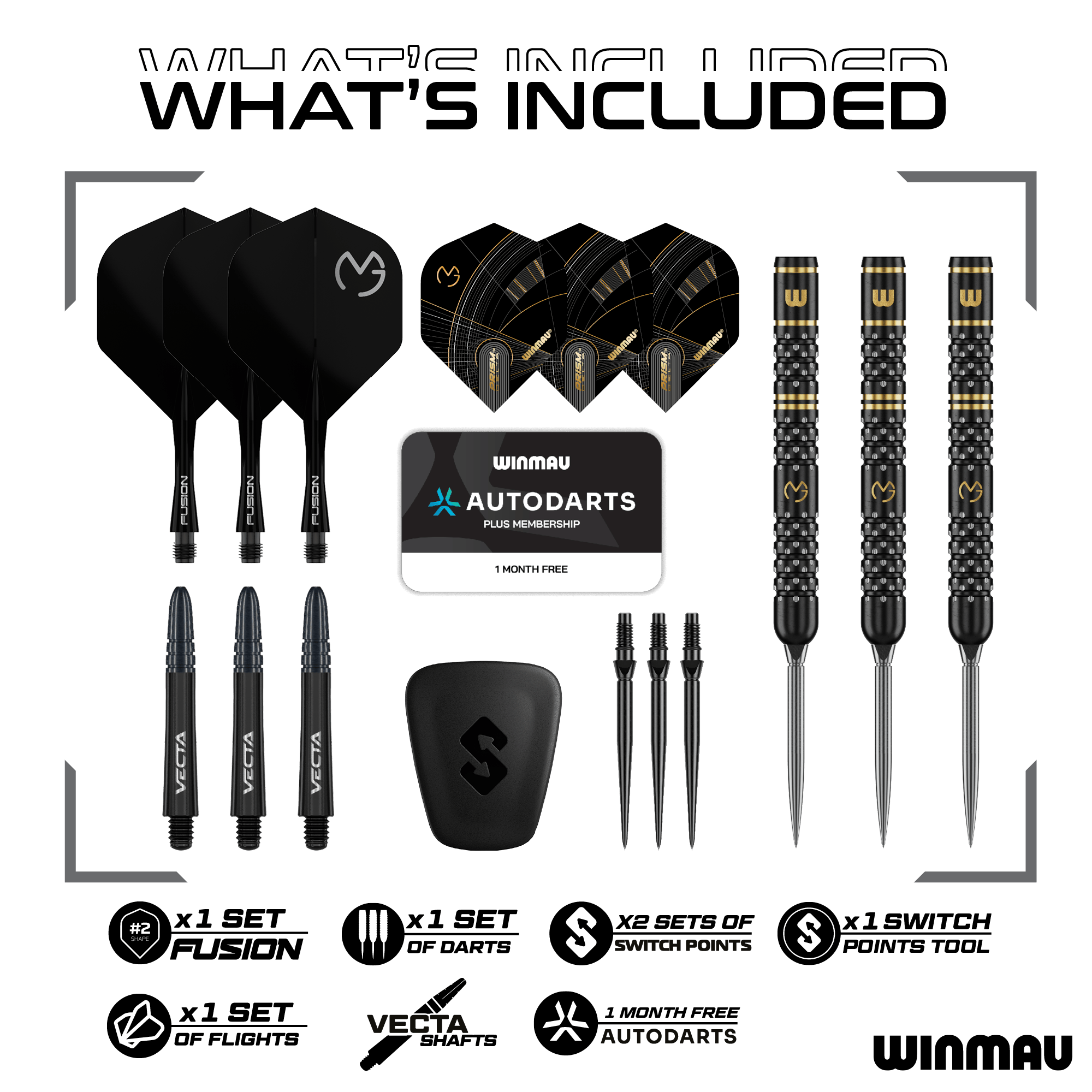 Winmau Michael Van Gerwen W-MAX Switch Point steel darts Winmau Michael Van Gerwen W-MAX Switch Point steel darts