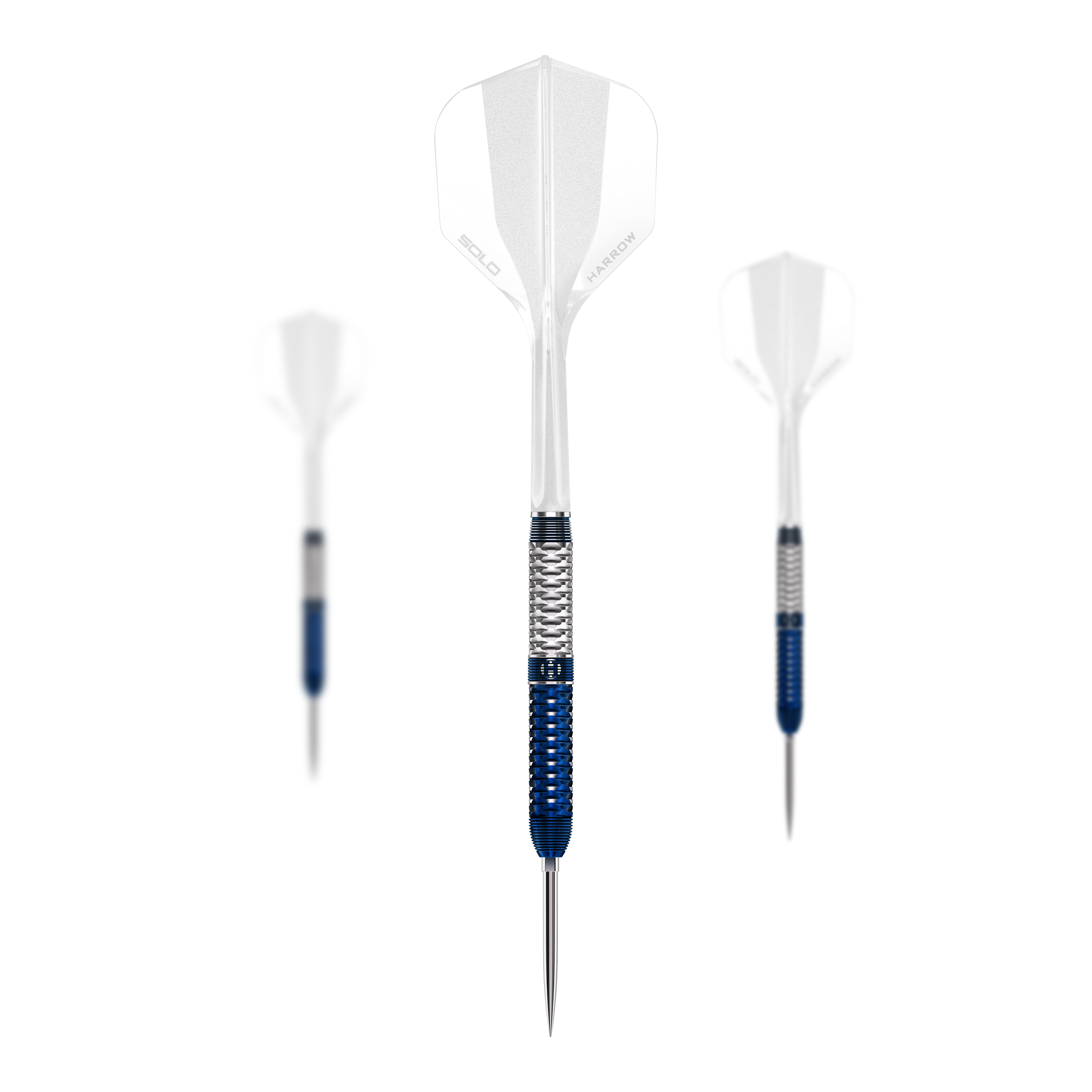 Harrows GEO Parallel Quick Point Steel Darts Das Bild zeigt ein Set der Harrows GEO Parallel Quick Point Steeldarts. Mehrere Pfeile bilden zusammen das vollständige Produktset.