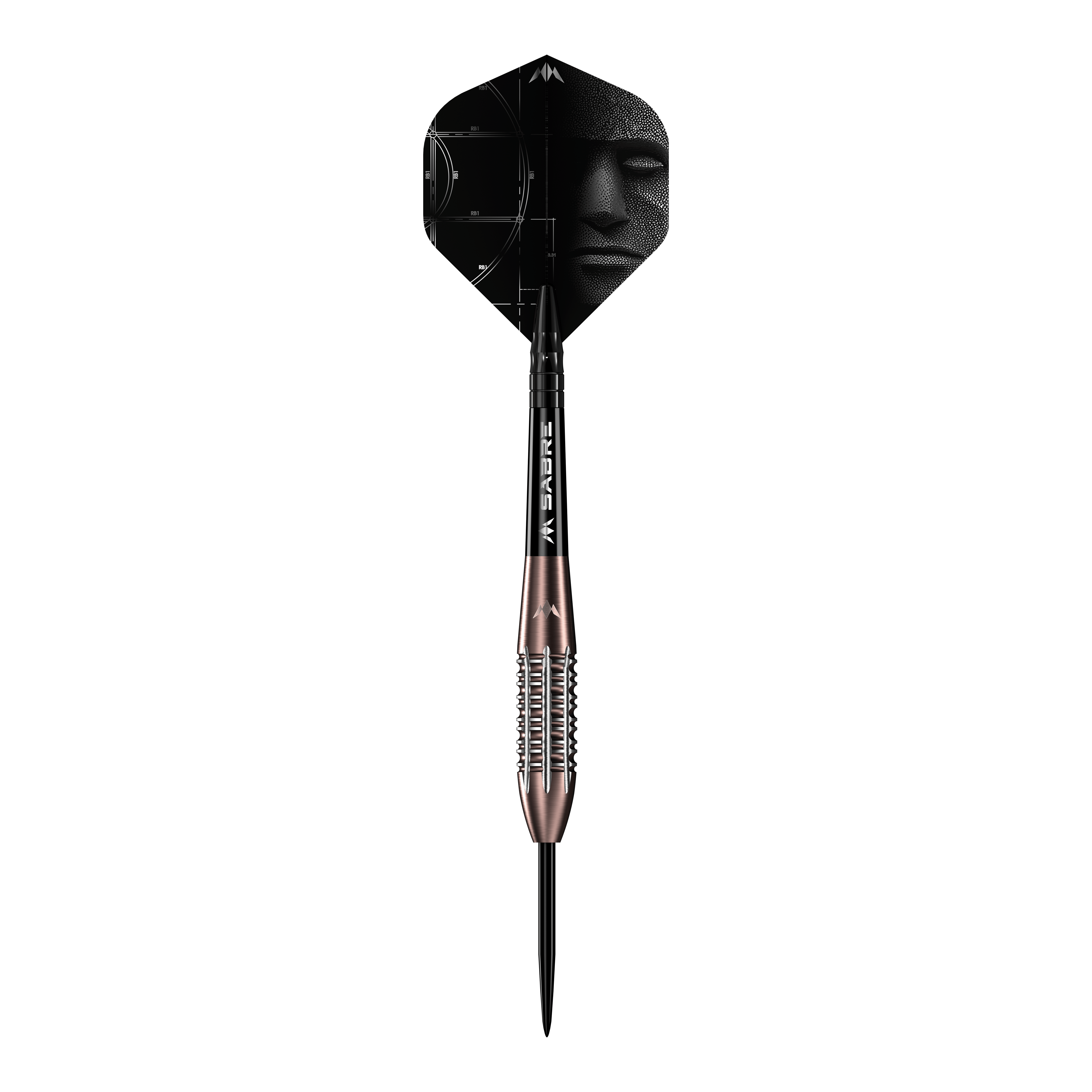 Hier sind die Mission Arkitekt Bronze Silika PVD Steeldarts mit 23,5g zu sehen. Die Darts zeichnen sich durch ihre bronzefarbene Oberfläche aus.