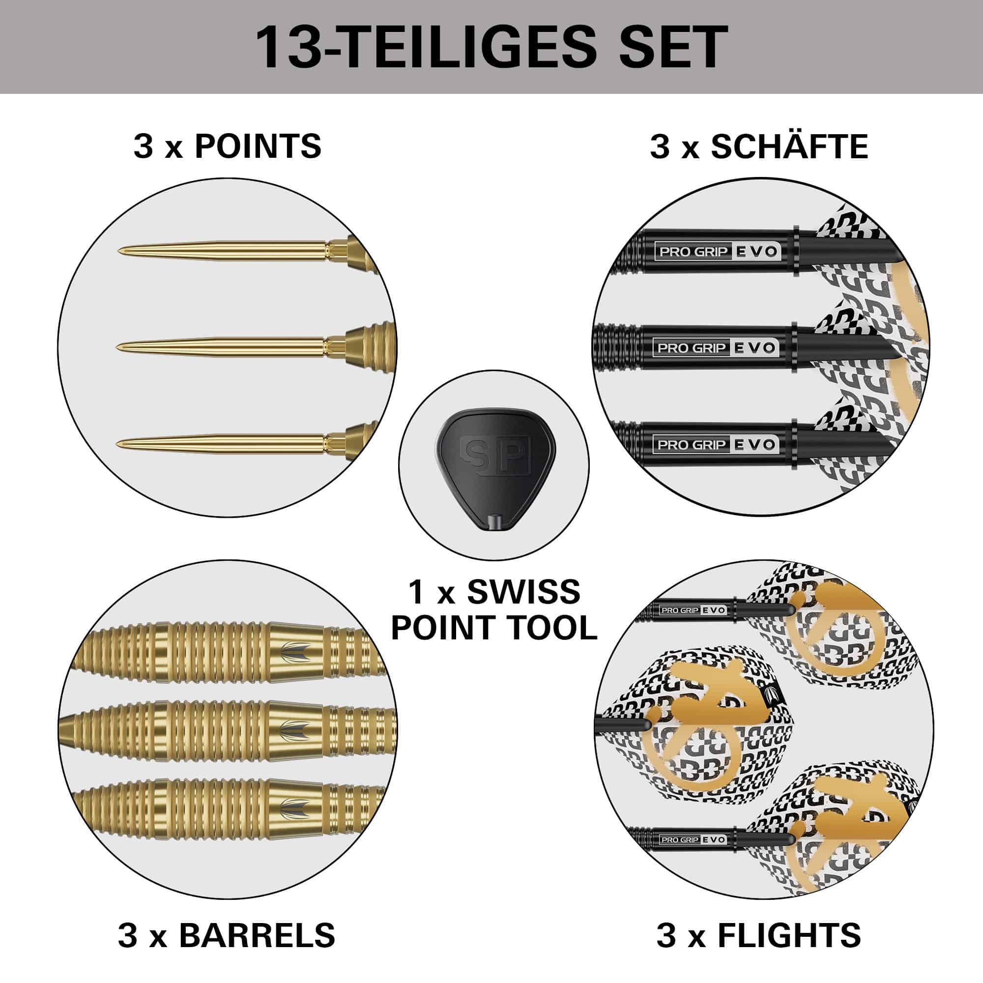 Target Bolide Envy 05 Swiss Point steel darts Das Bild zeigt die Target Bolide Envy 05 Swiss Point Steeldarts. Die Darts liegen deutlich sichtbar auf einem dunklen Hintergrund.