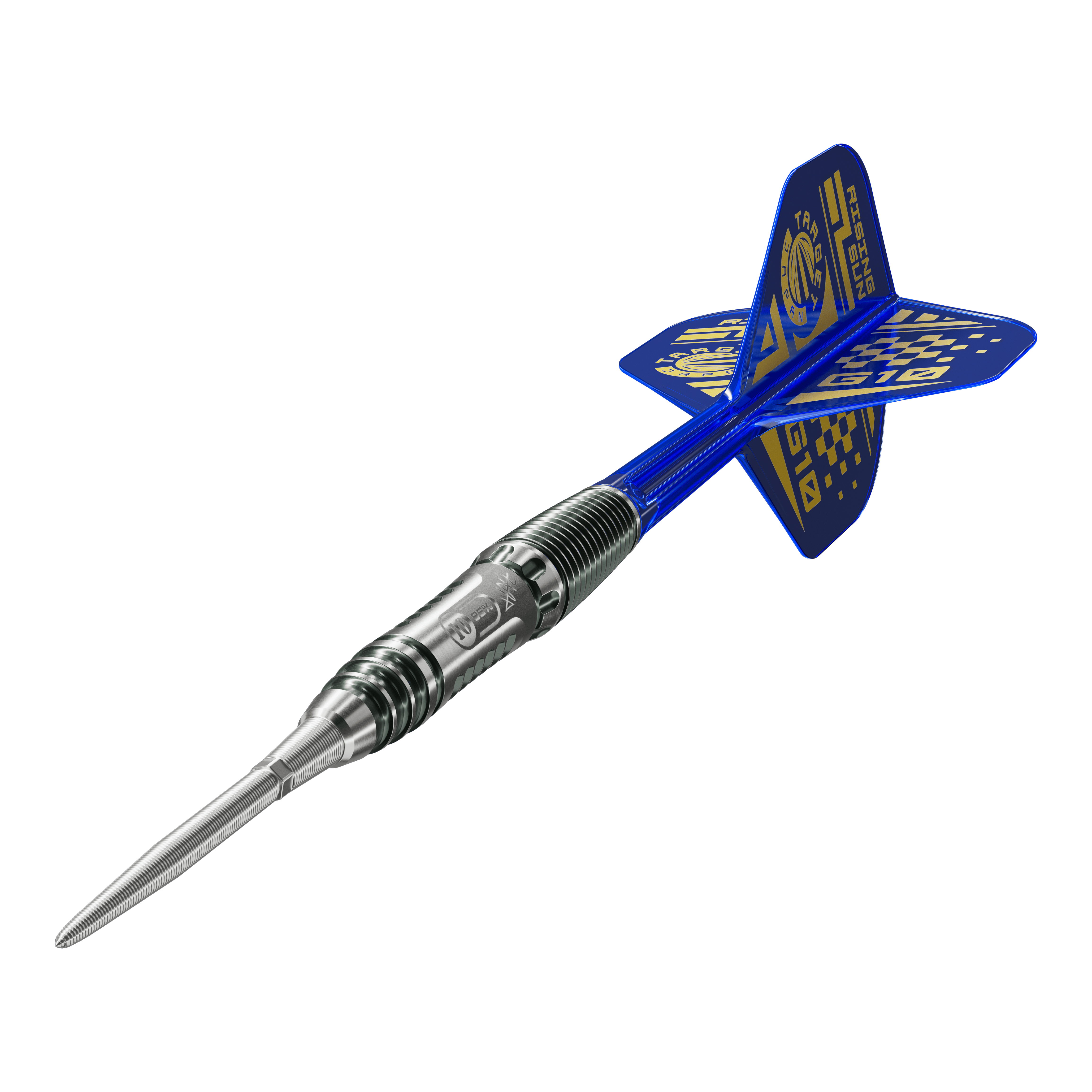 Target Japan Rising Sun GEN 10.5 Swiss Point Steeldarts Hier sind die Target Japan Rising Sun GEN 10.5 Swiss Point Steeldarts abgebildet. Diese Darts zeichnen sich durch ihre hochwertige Verarbeitung aus.