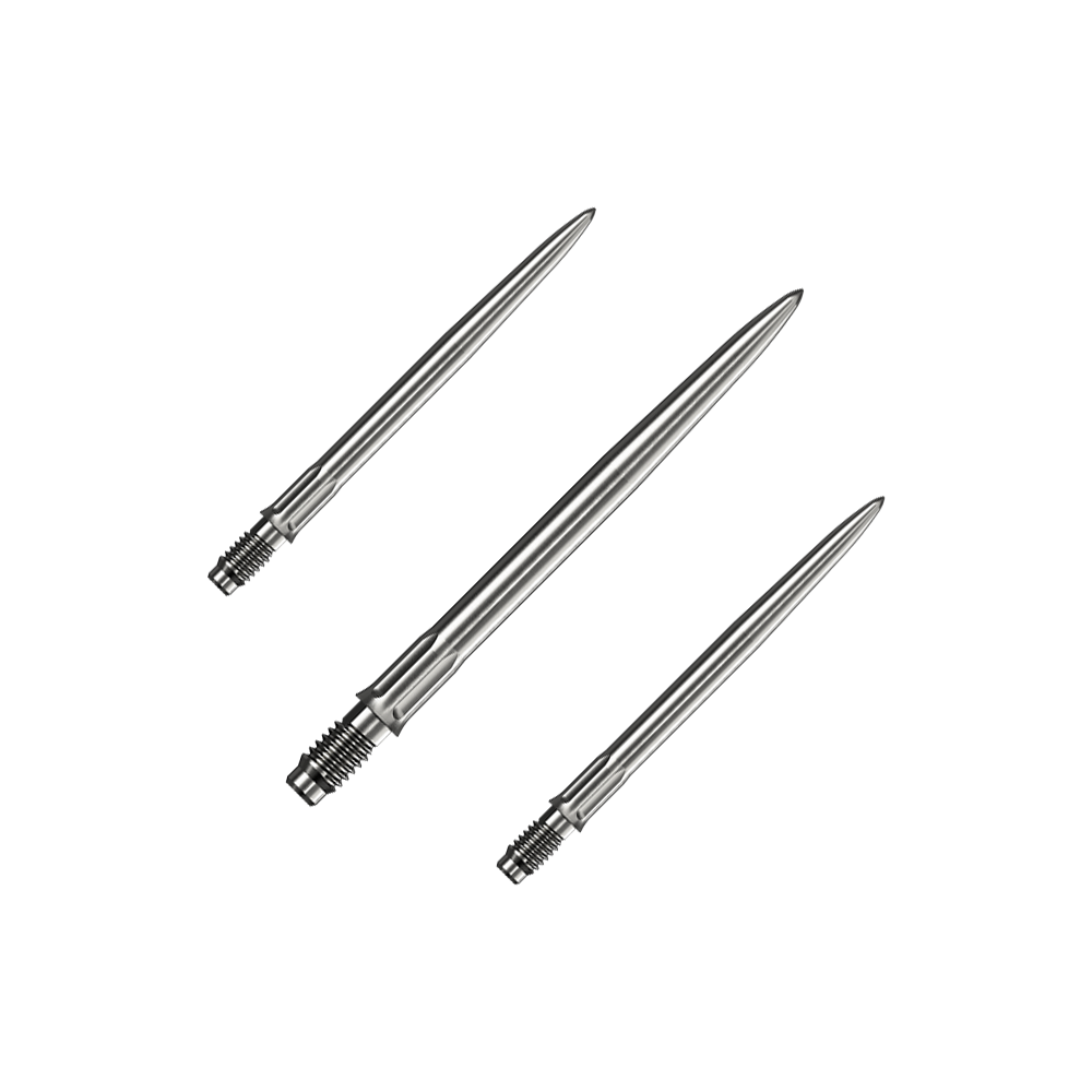 Mission R2.5 Rapid Point SM1 Dart Tips - Silver Ein Set silberner Dartspitzen ist abgebildet. Es sind Mission R25 Rapid Point SM1 Dartspitzen mit 30mm Länge.