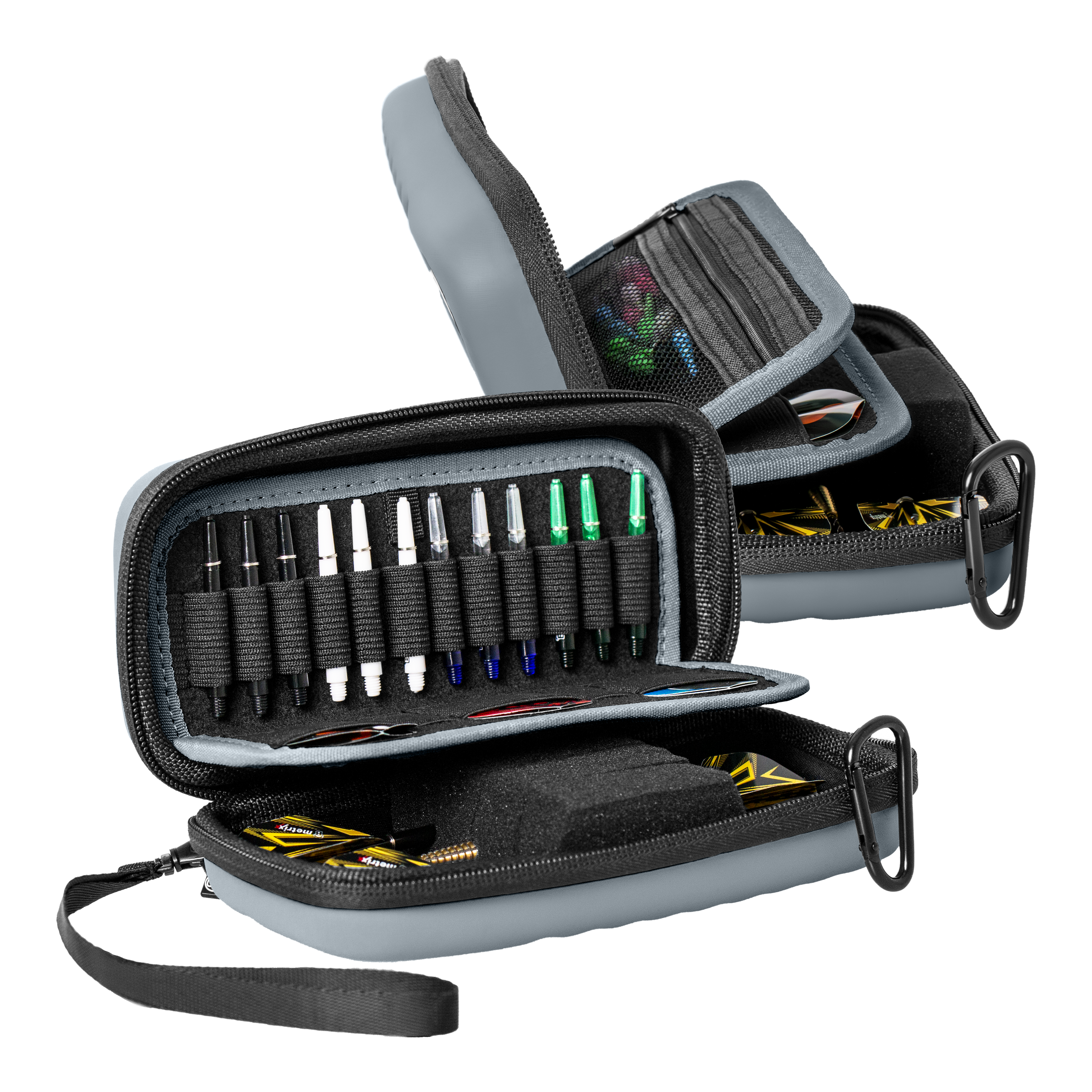 Das Produkt Bulls Orbis S Dartcase - Grau ist auf dem Bild zu sehen. Es handelt sich um ein stabiles Dartcase für den sicheren Transport von Darts.