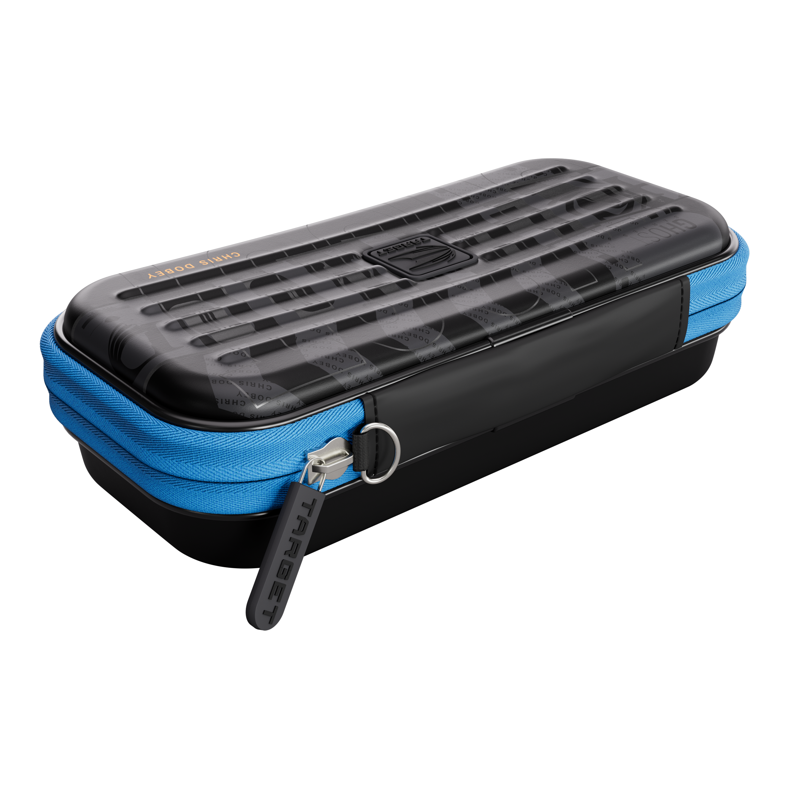 Takoma Ghost Series Chris Dobey dart case Das Bild stellt das Takoma Ghost Series Chris Dobey Dartcase dar. Die Tasche schützt und transportiert Dartzubehör sicher.