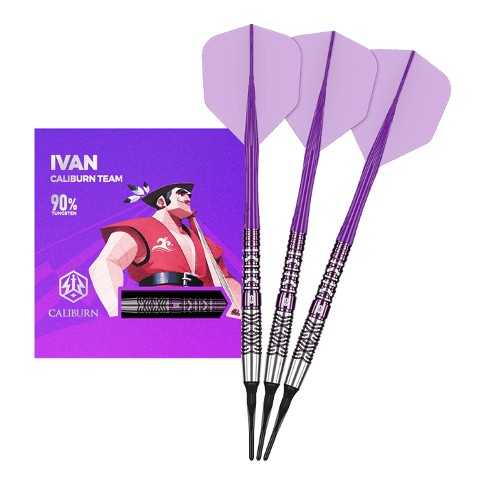 Zu sehen sind die Caliburn Awakening Ivan Softdarts mit 20g Gewicht. Dieses Produkt eignet sich für das elektronische Dartspiel.