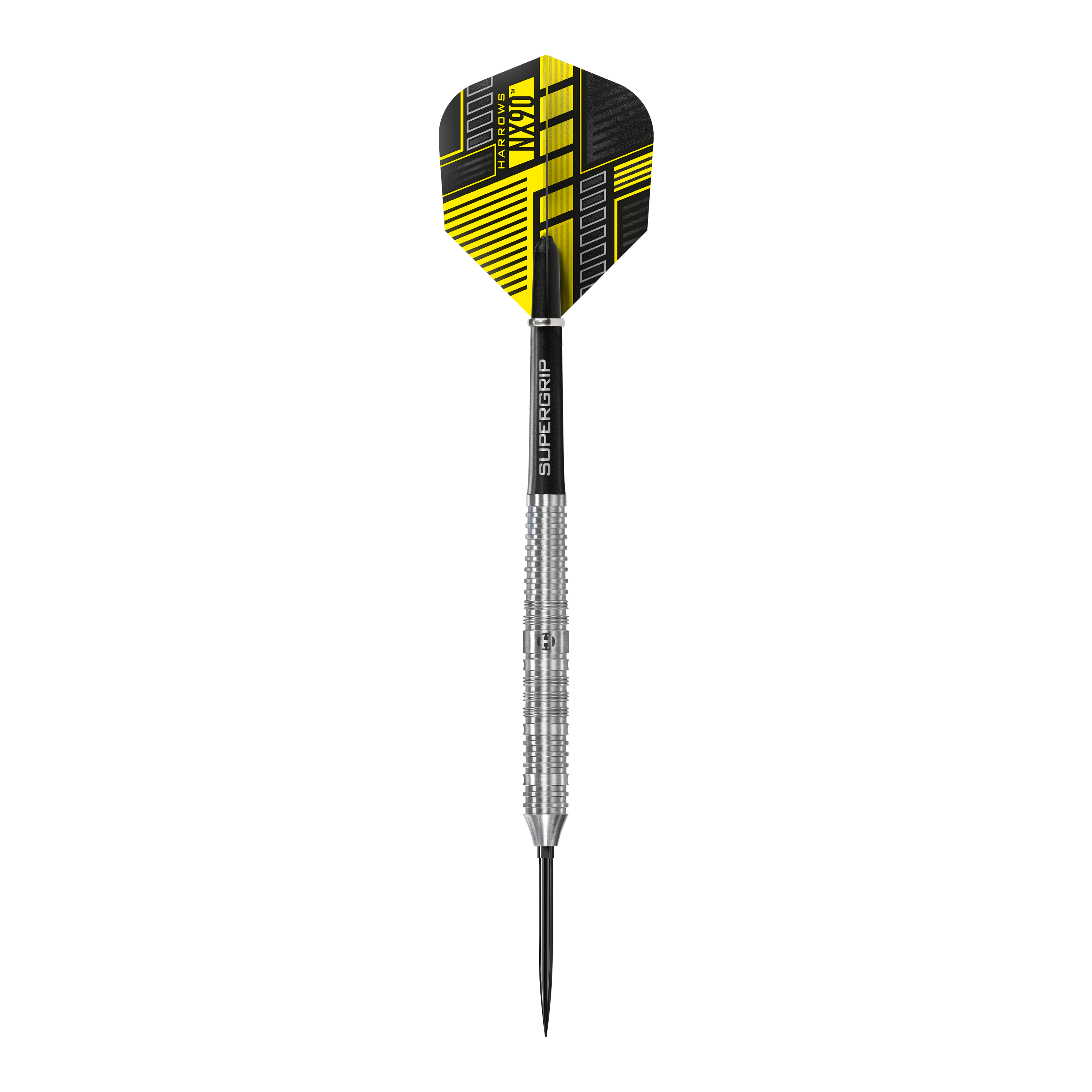 Abgebildet sind die Harrows NX90 Parallel Quick Point Steeldarts. Die Darts haben ein modernes Design und sind speziell für Präzision entwickelt.