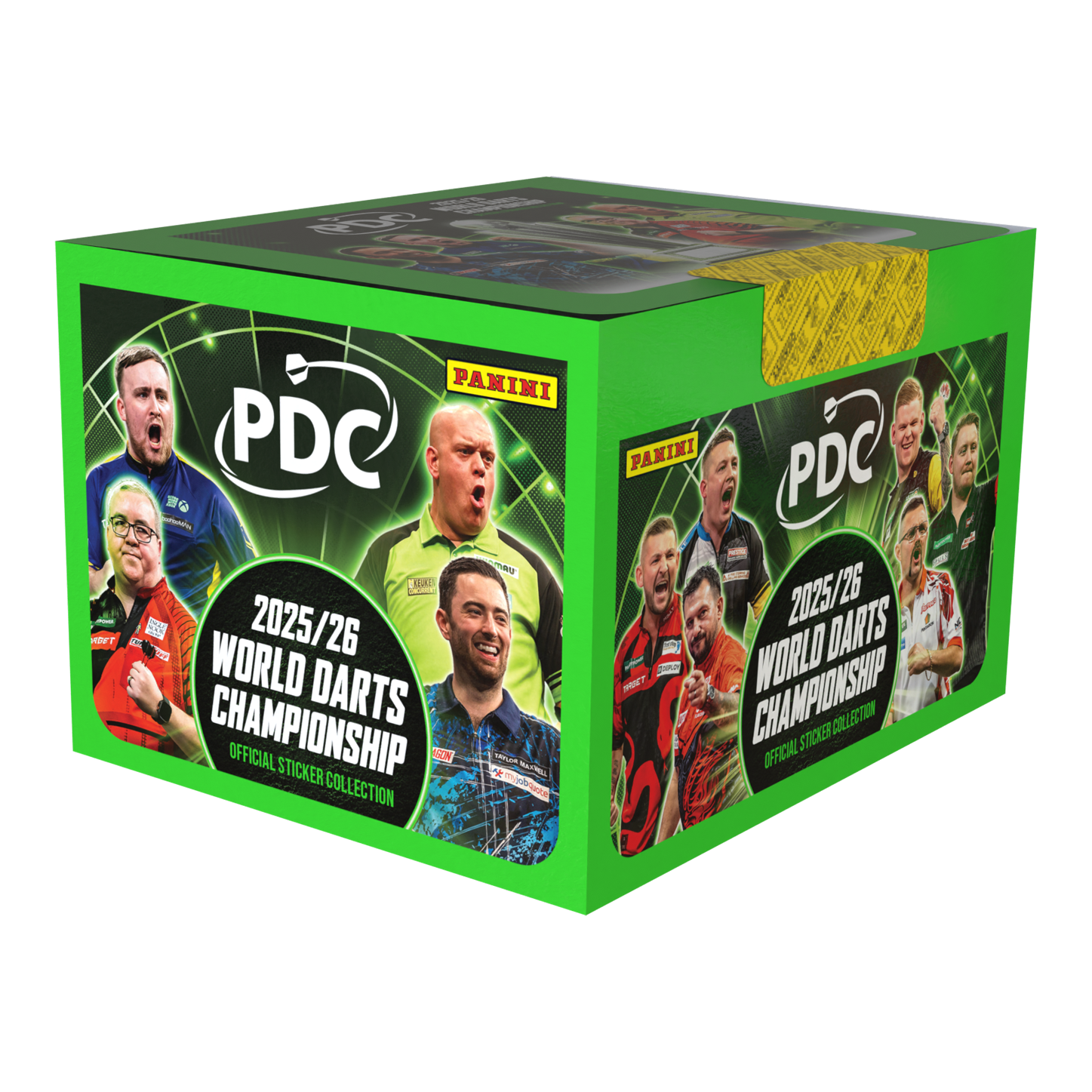 Panini PDC World Darts Championship 2025/26 - Sticker box with 65 packs Dies ist die Panini PDC World Darts Championship 2025/26 Stickerbox mit 65 Tüten. Die Box ist für das Sammeln von Stickern zur Darts-Weltmeisterschaft geeignet.