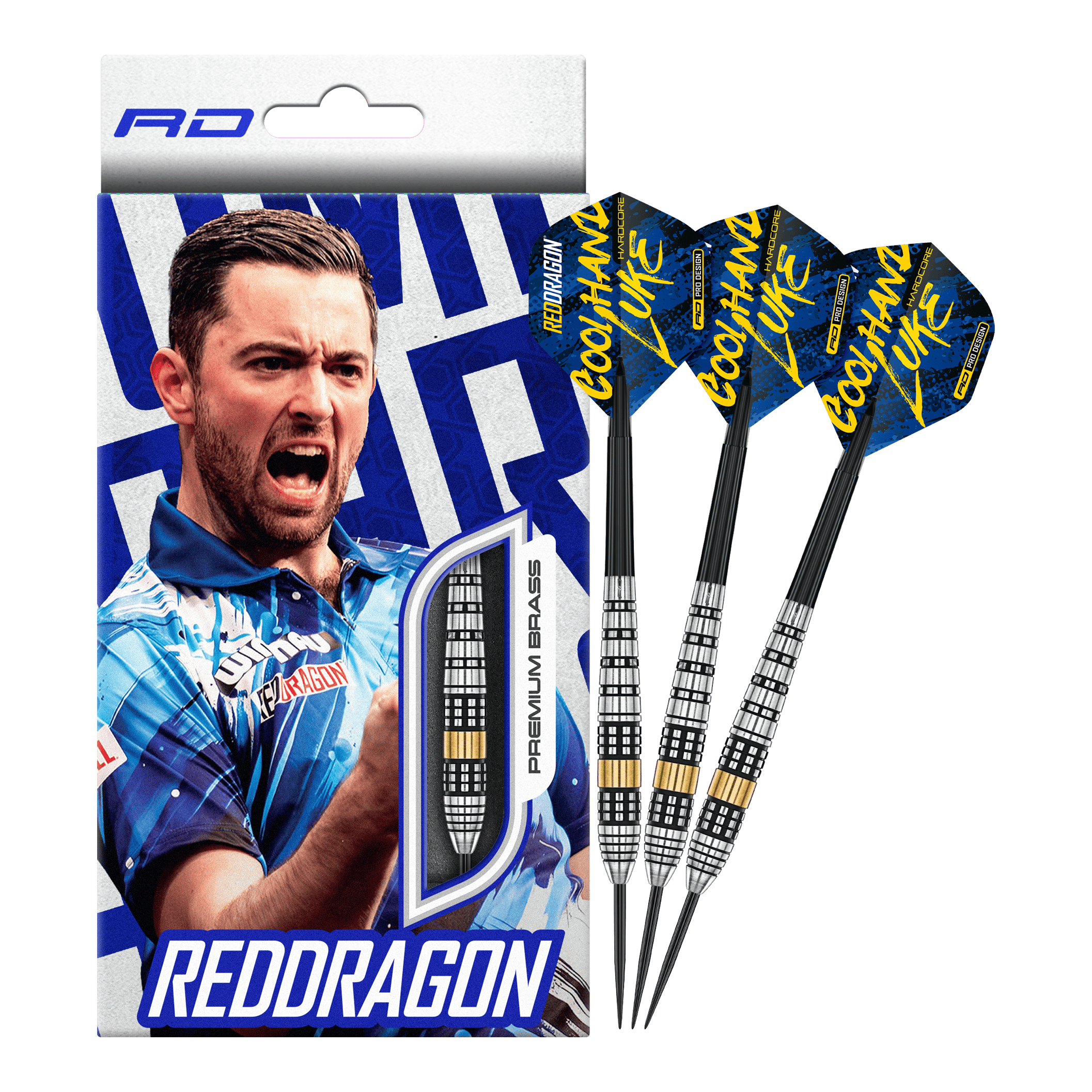 Red Dragon Luke Humphries Brass Steel Darts - 21 g Red Dragon Luke Humphries Brass Steeldarts - 21 g sind hochwertige Steeldarts. Das Bild zeigt die gesamte Länge eines Dartpfeils.