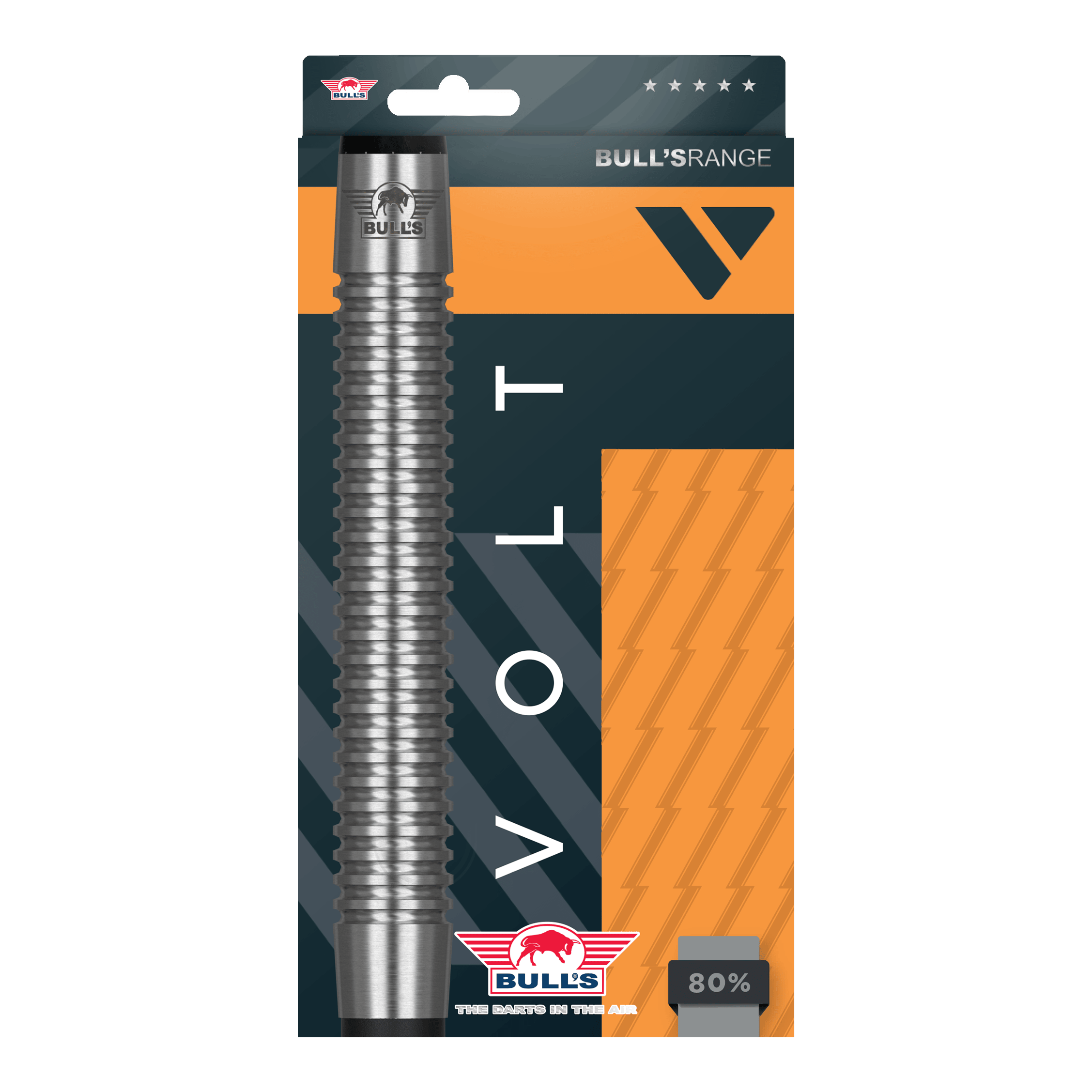 Bulls NL Volt Orange Soft Darts - 18g Das Produkt zeigt Bulls NL Volt Orange Softdarts - 18g als Set. Die einzelnen Darts sind detailliert dargestellt.