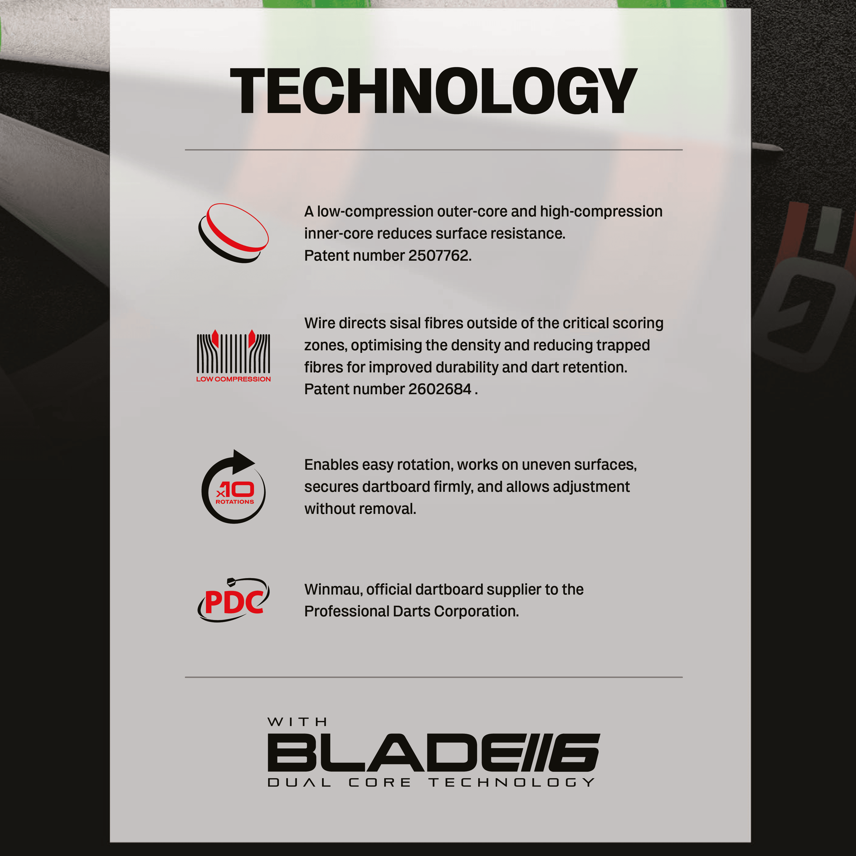 Winmau equalizer steel dartboard Das Bild zeigt das Winmau Equalizer Steeldartboard. Es handelt sich um ein hochwertiges Steeldartboard für Dartspieler.