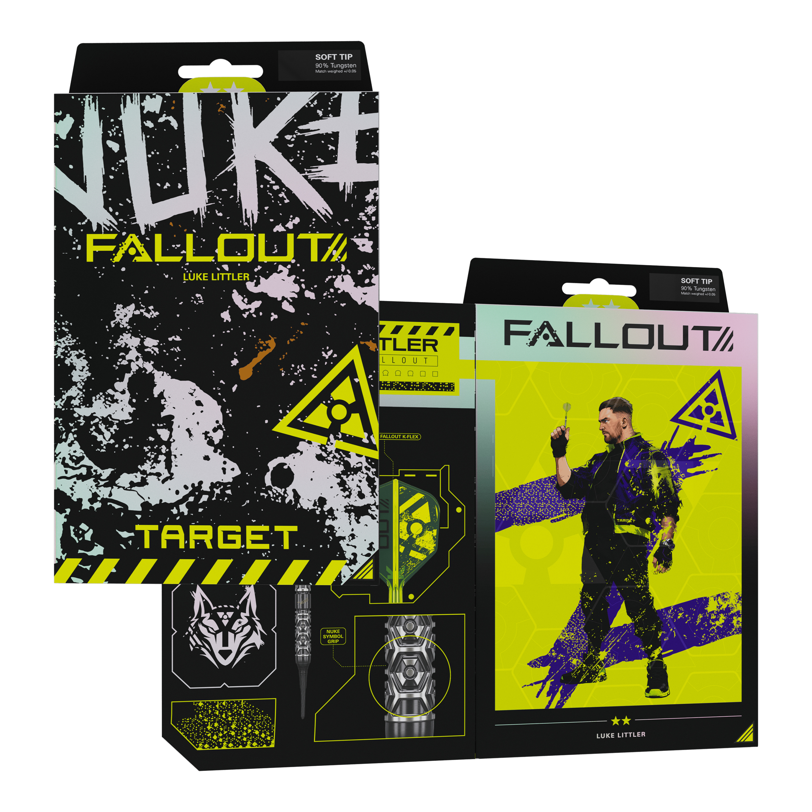 Target Luke Littler Nuke Fallout Soft Darts - 19g Target Luke Littler Nuke Fallout Soft Darts - 19g