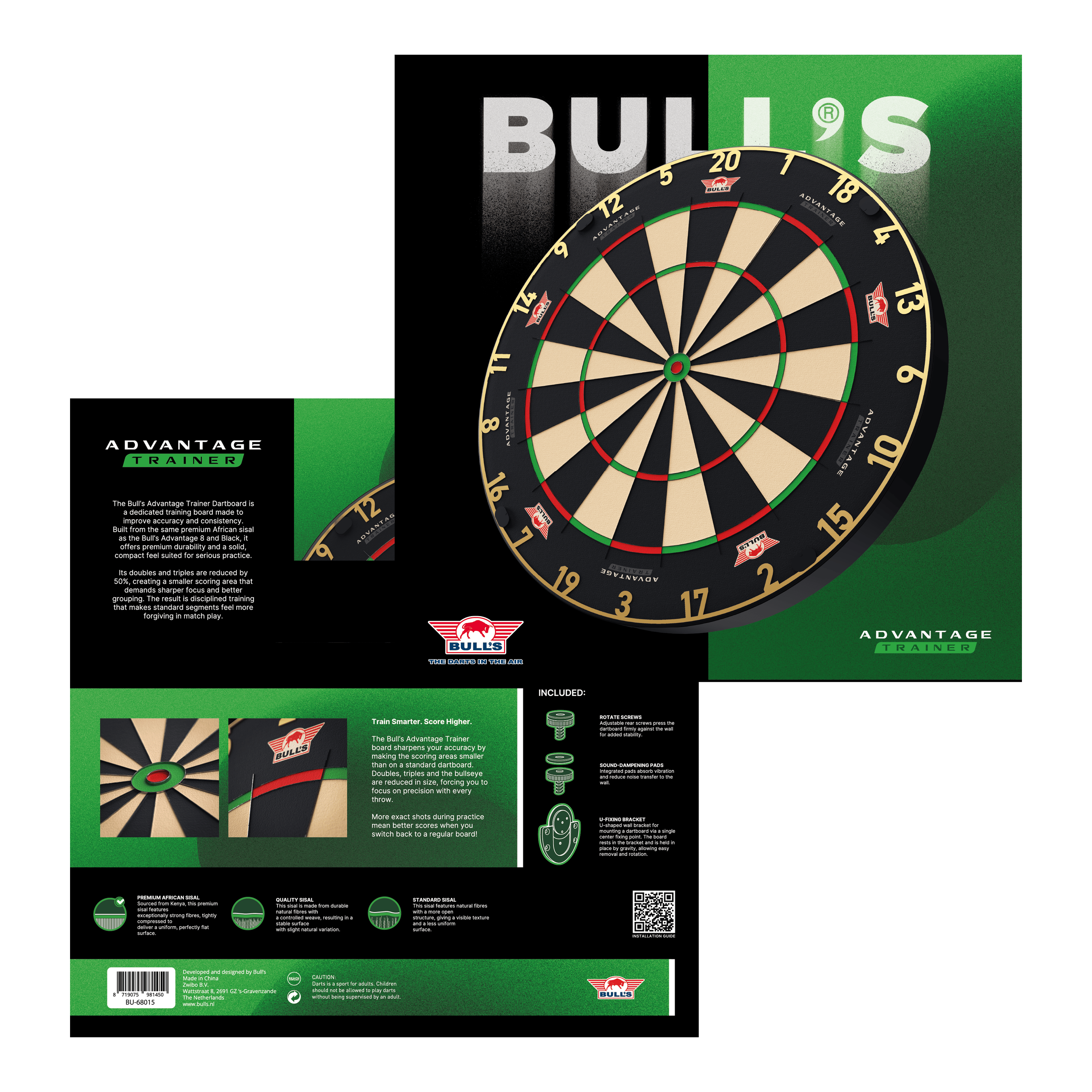 Bulls NL Advantage 8 TRAINER steel dartboard