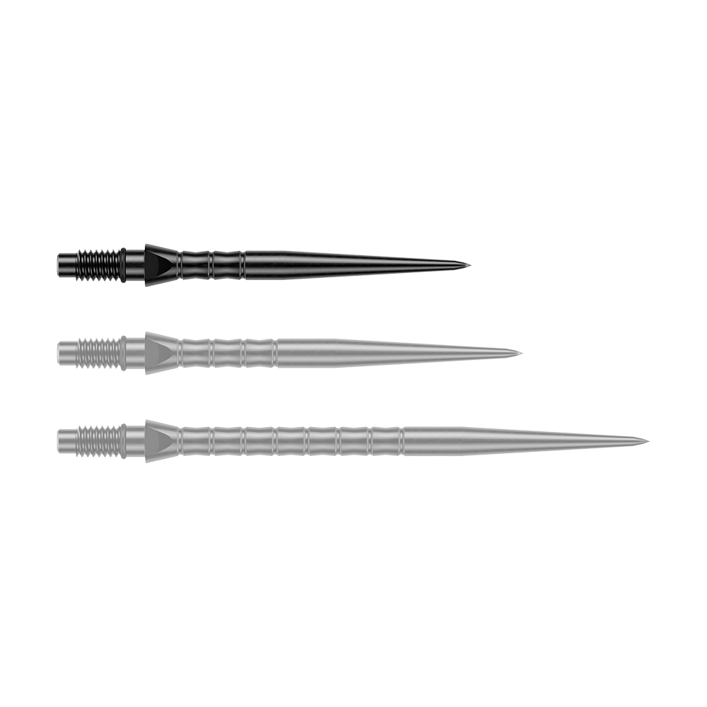 Winmau Switch Point Wave steel dart tips - black Zu sehen sind schwarze Steeldartspitzen mit einer Länge von 26 mm. Diese Spitzen eignen sich für das Dartspiel mit Steeldarts.