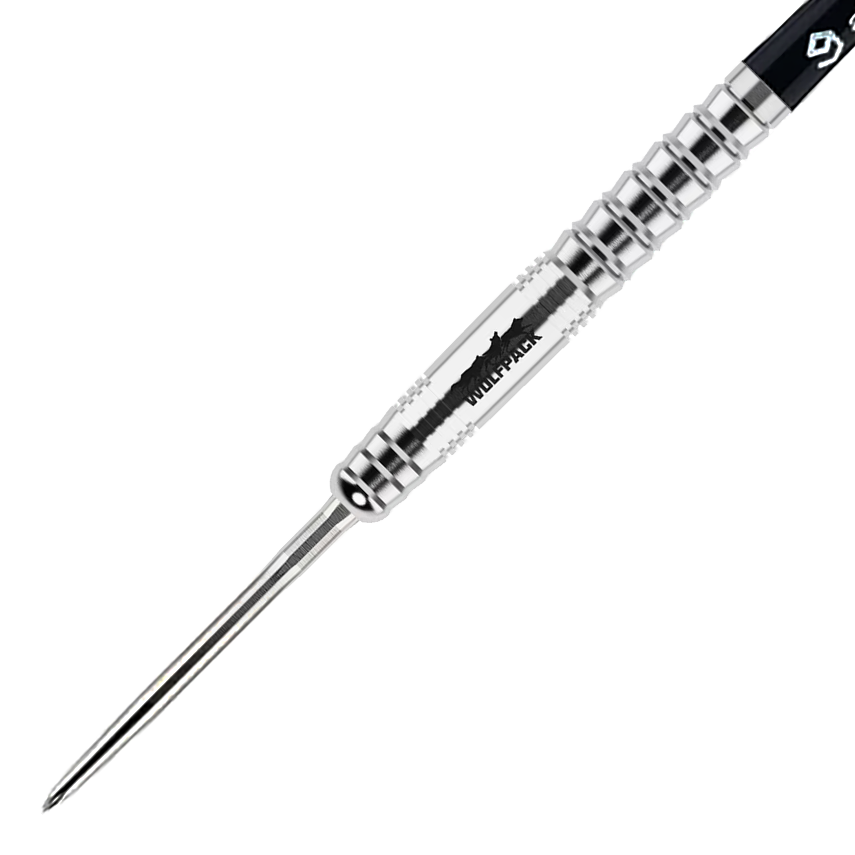 Darstellung des Caliburn Wolfpack W6 Steeldart, Gewicht 22g. Er überzeugt durch ein ansprechendes Design und gute Griffigkeit.