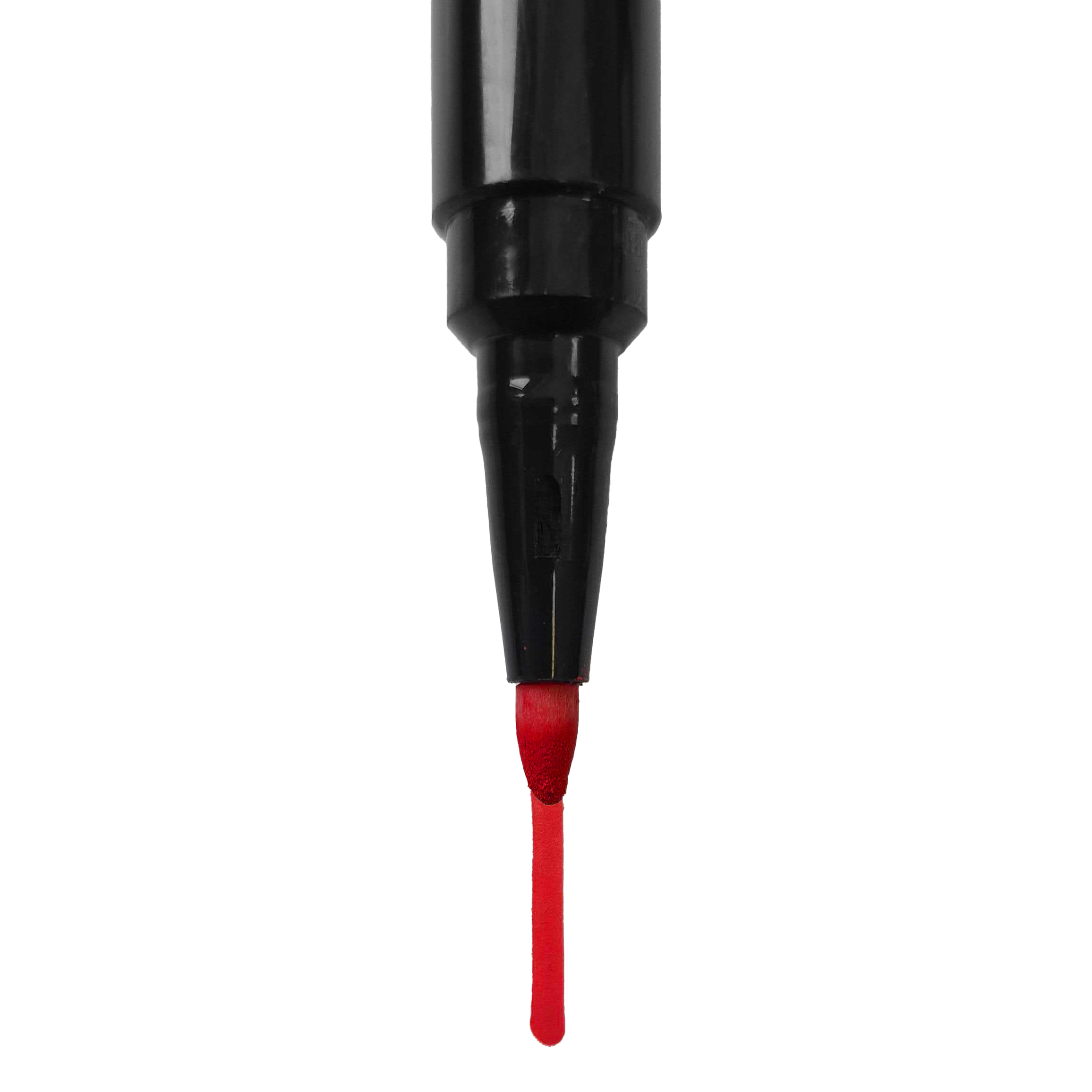 Auf dem Bild ist ein schwarzer Marker mit roter Spitze zu sehen. Die rote Farbe ist deutlich am unteren Ende des Markers sichtbar.
