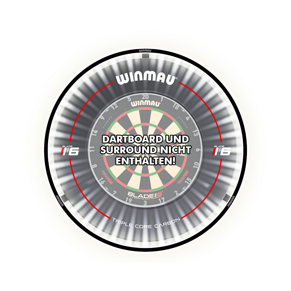 11398_Winmau_Plasma_LED_Dartboard_Light_2dUhodFyRqit16 Das Bild zeigt ein LED-Dartboard-Licht der Marke Winmau. In der Mitte steht der Hinweis: "Dartboard und Surround nicht enthalten!"